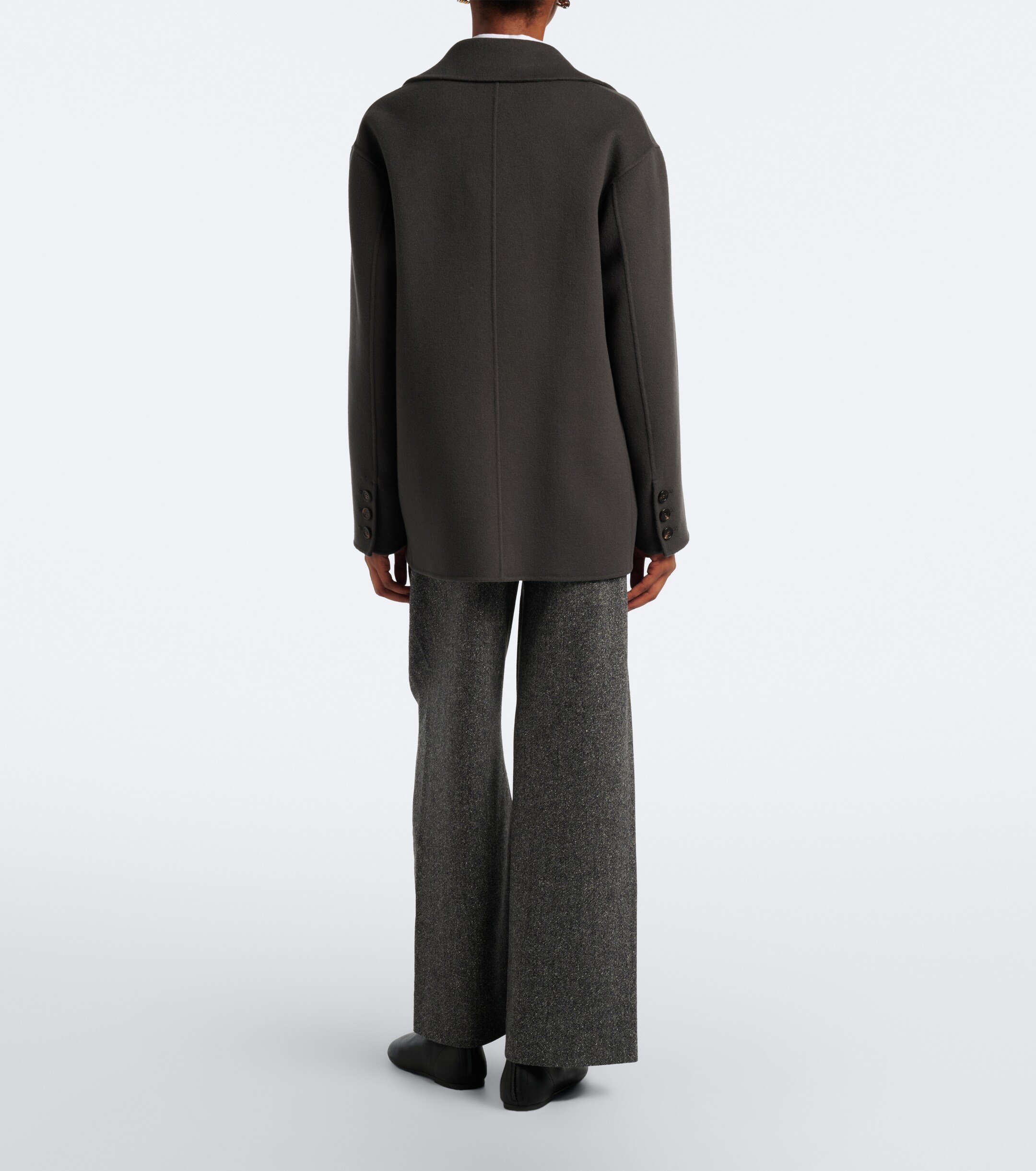 S Max Mara 'S Max Mara Wool and silk-blend flannel wide-leg pants