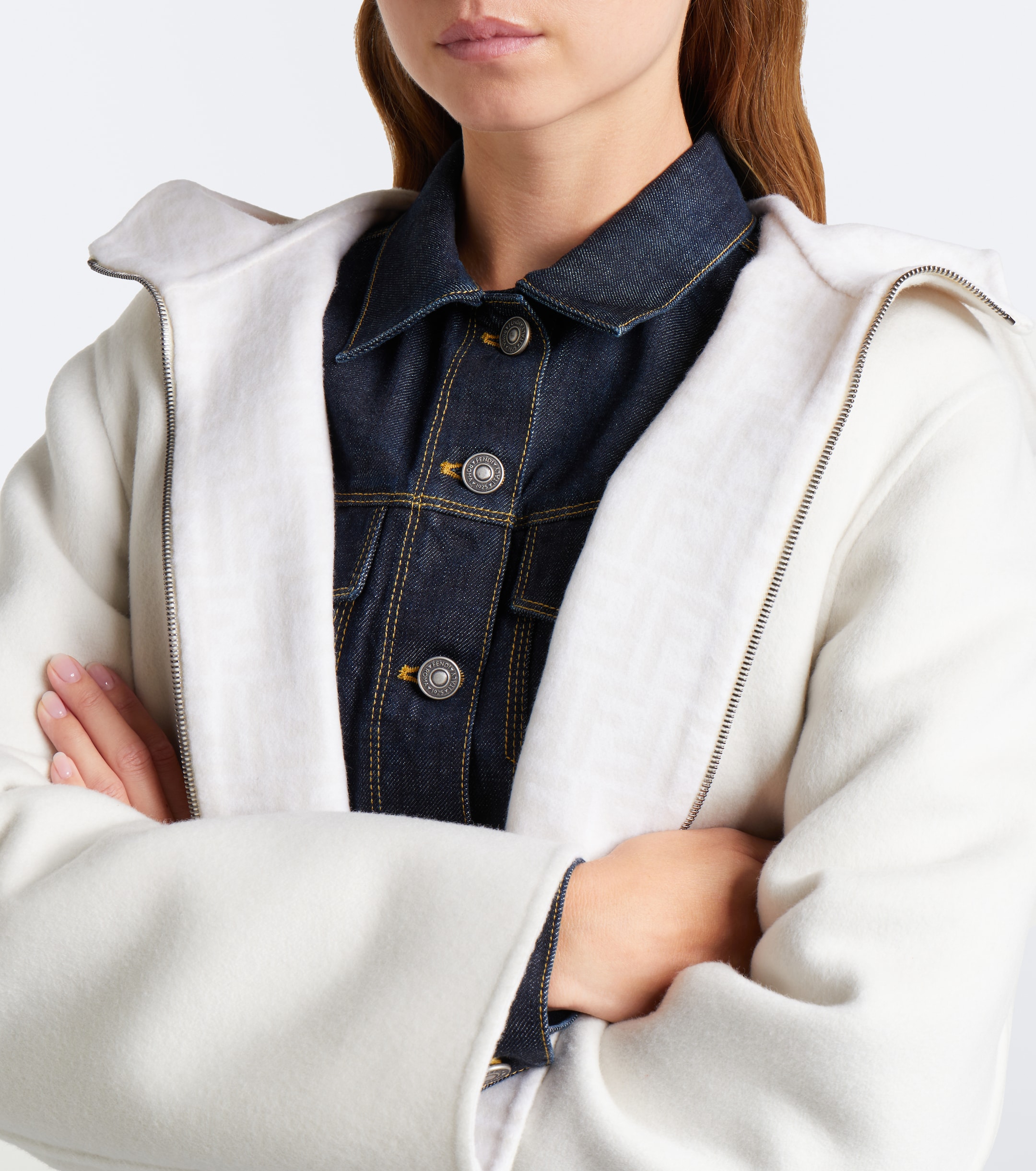 Fendi Fendi Hooded wool and silk jacket