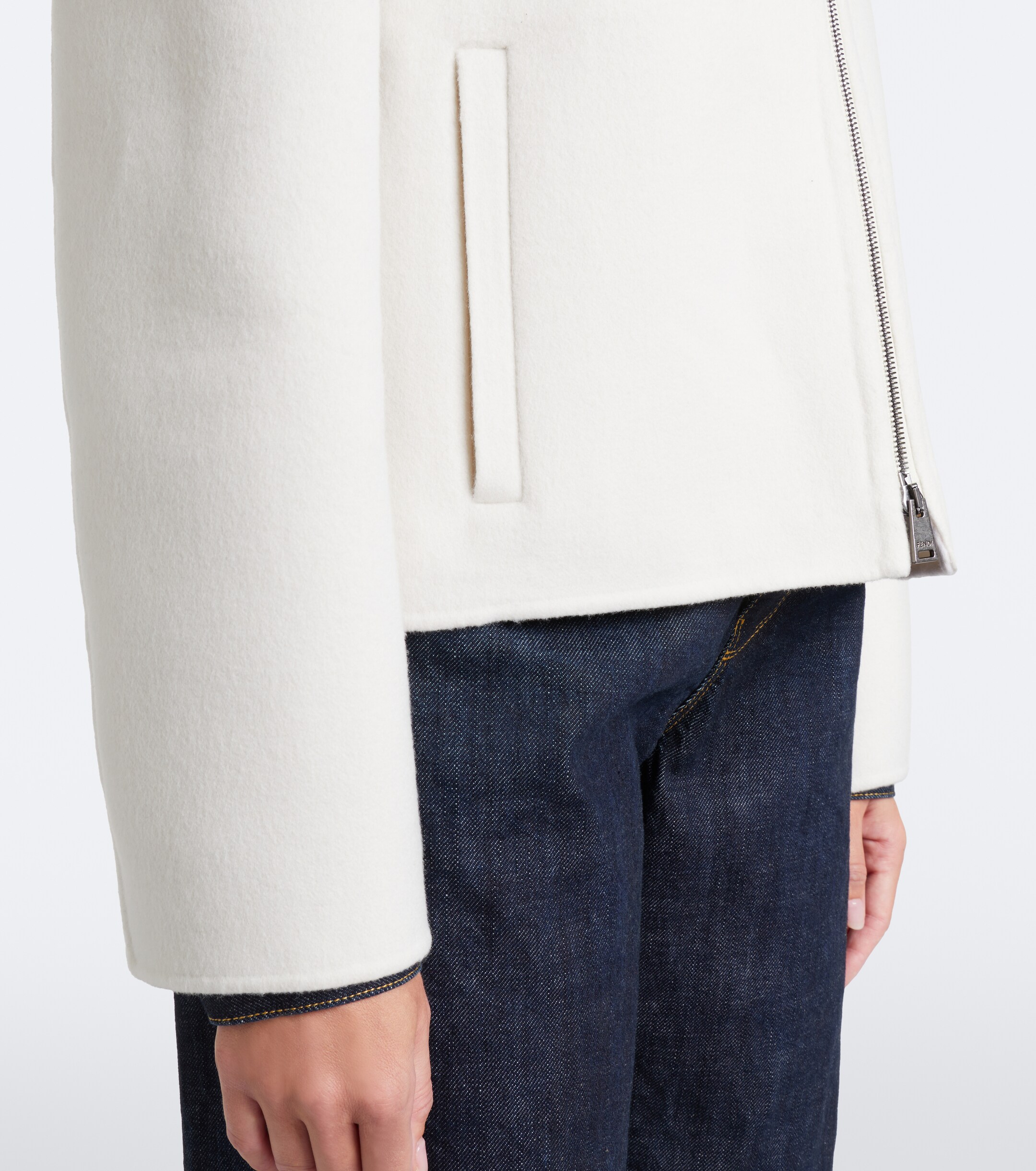 Fendi Fendi Hooded wool and silk jacket