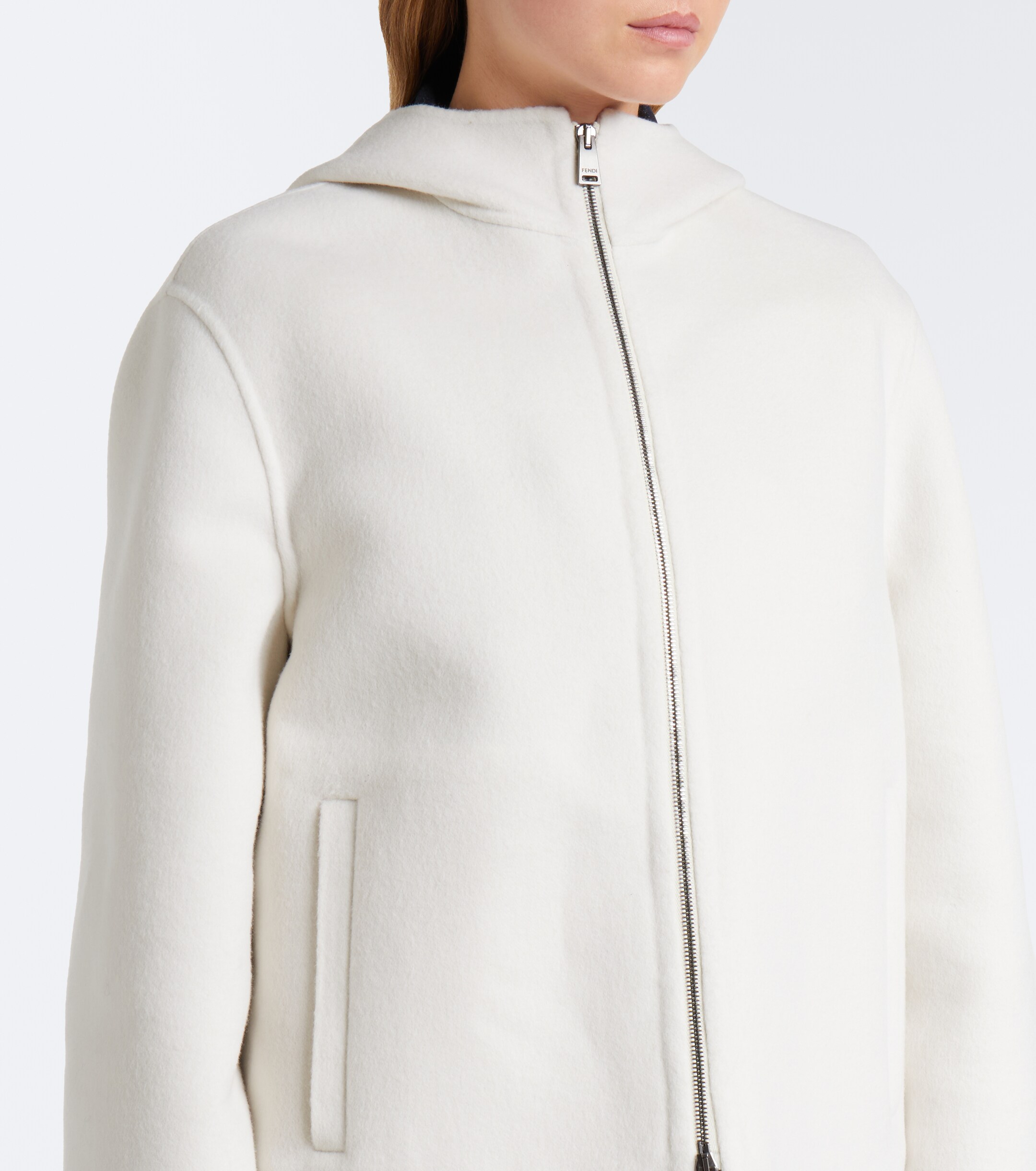 Fendi Fendi Hooded wool and silk jacket