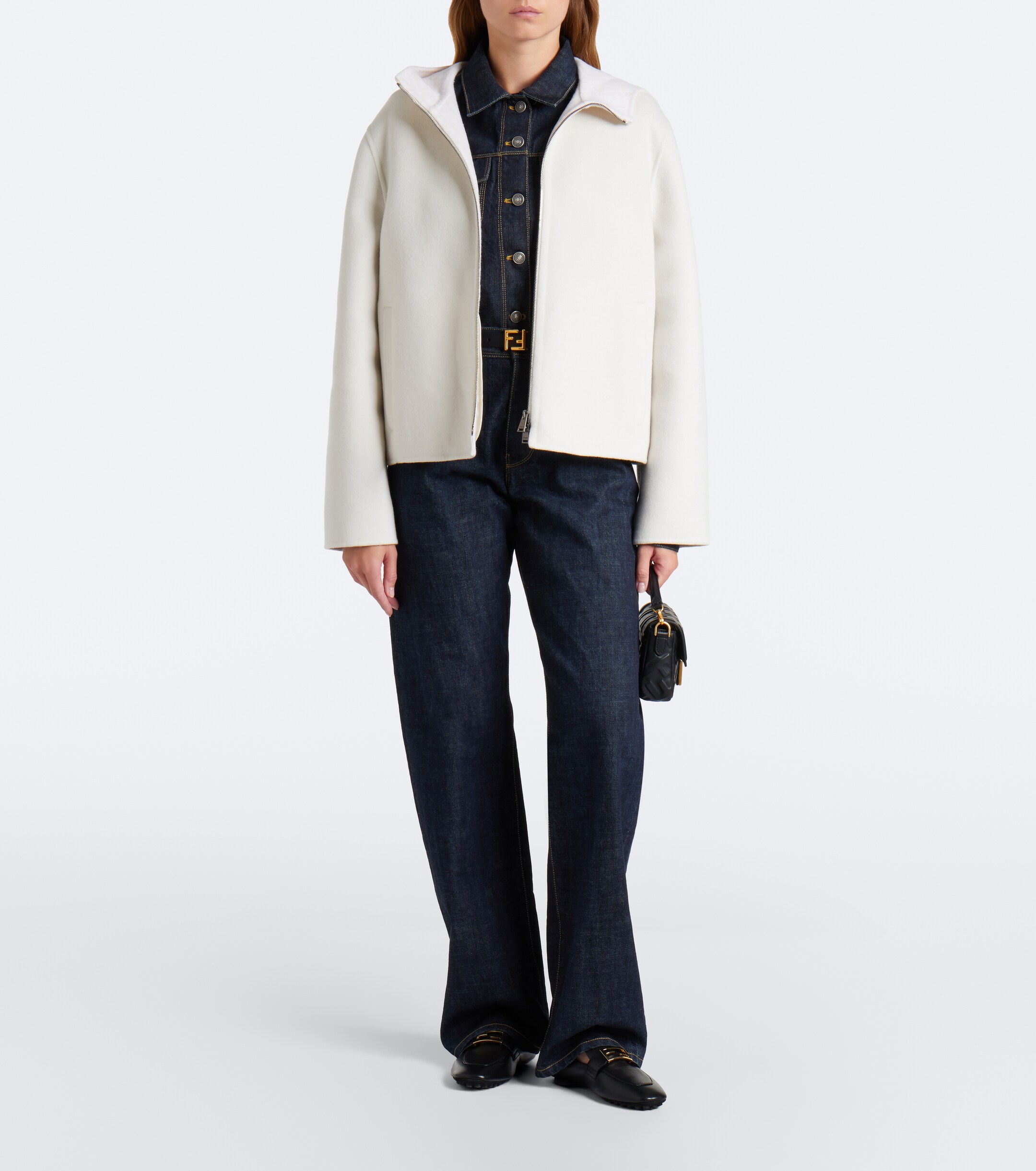 Fendi Fendi Hooded wool and silk jacket
