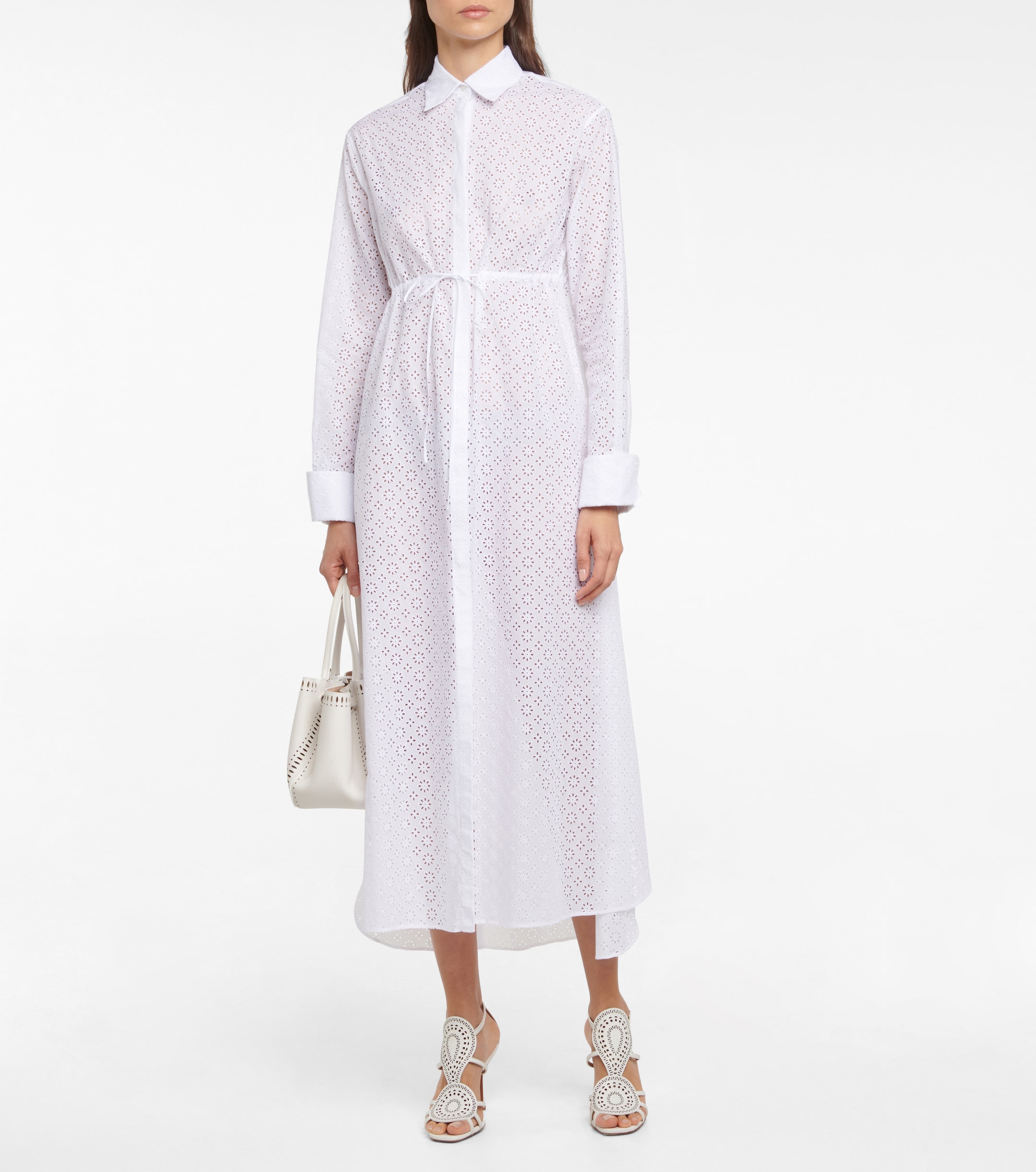 Alaïa Broderie anglaise cotton midi dress