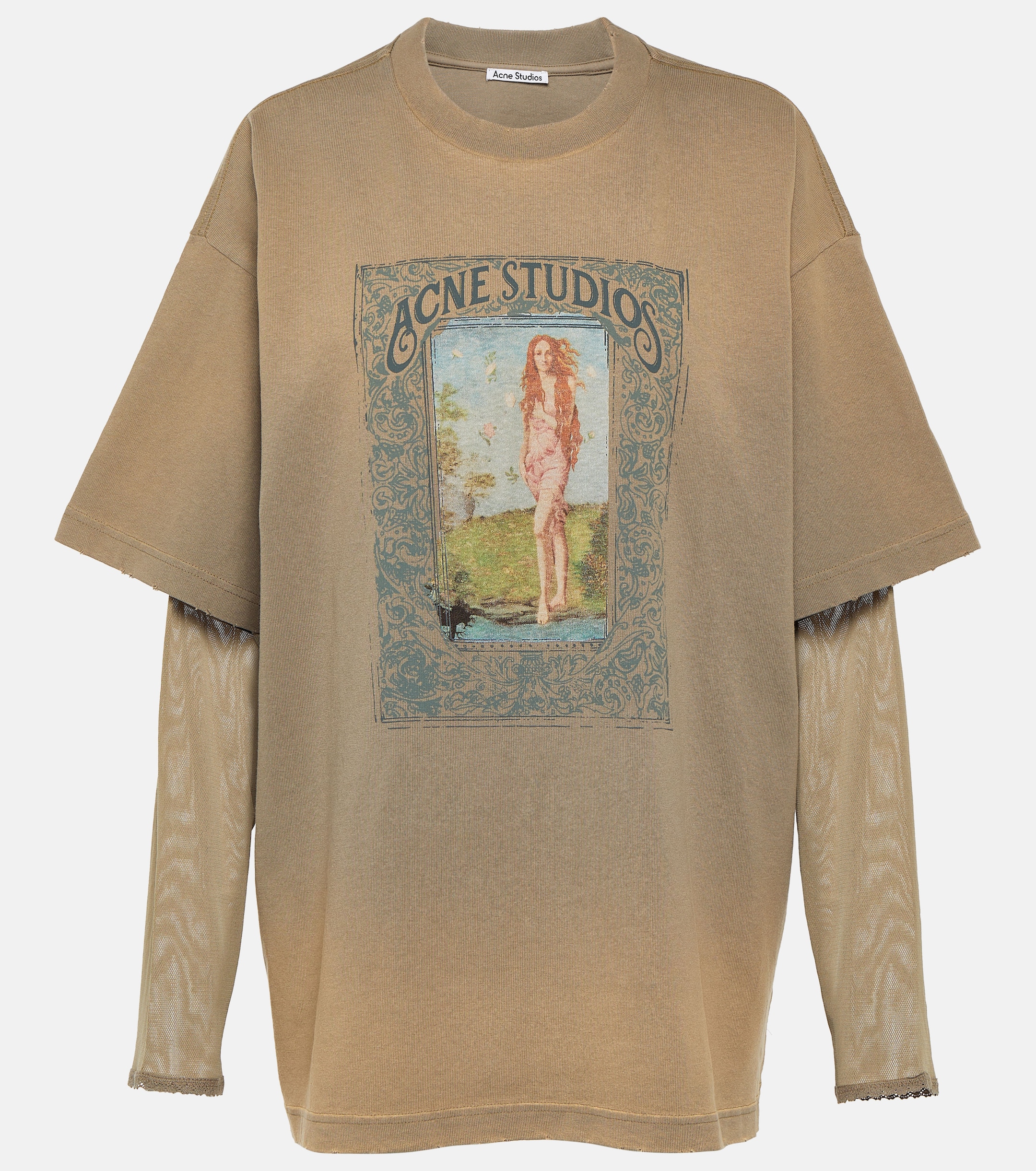 Acne Studios Layered printed cotton jersey T-shirt thumbnail