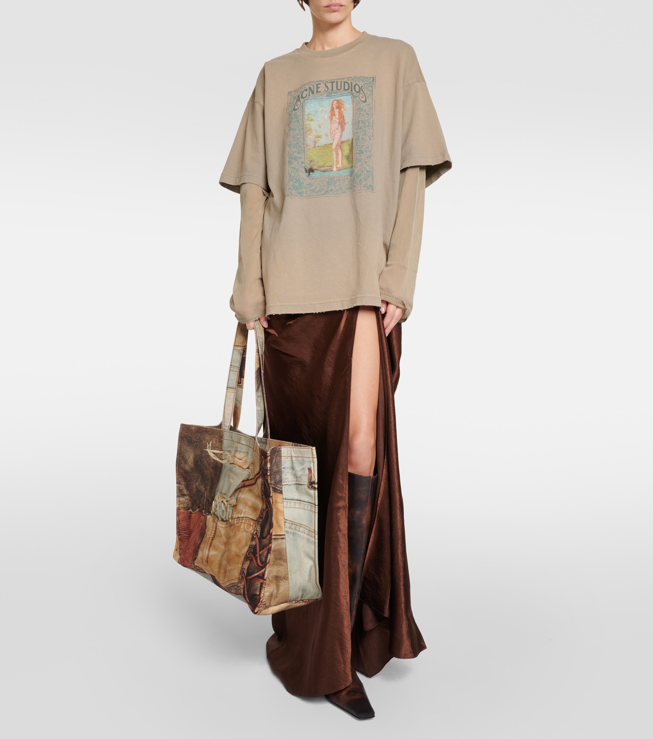 Acne Studios Layered printed cotton jersey T-shirt