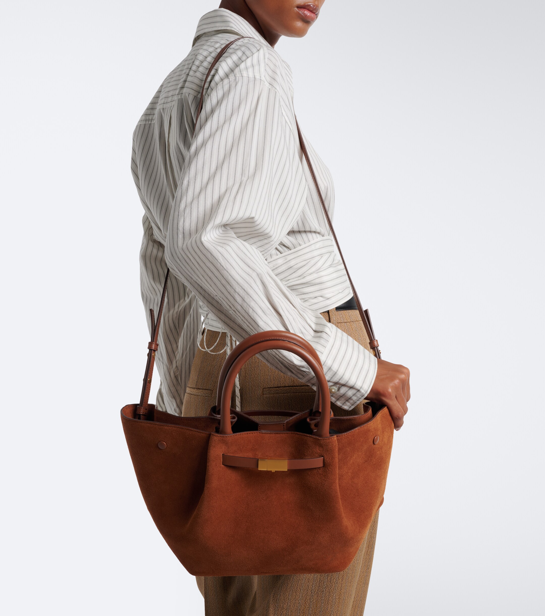 DeMellier New York Midi suede top-handle bag thumbnail