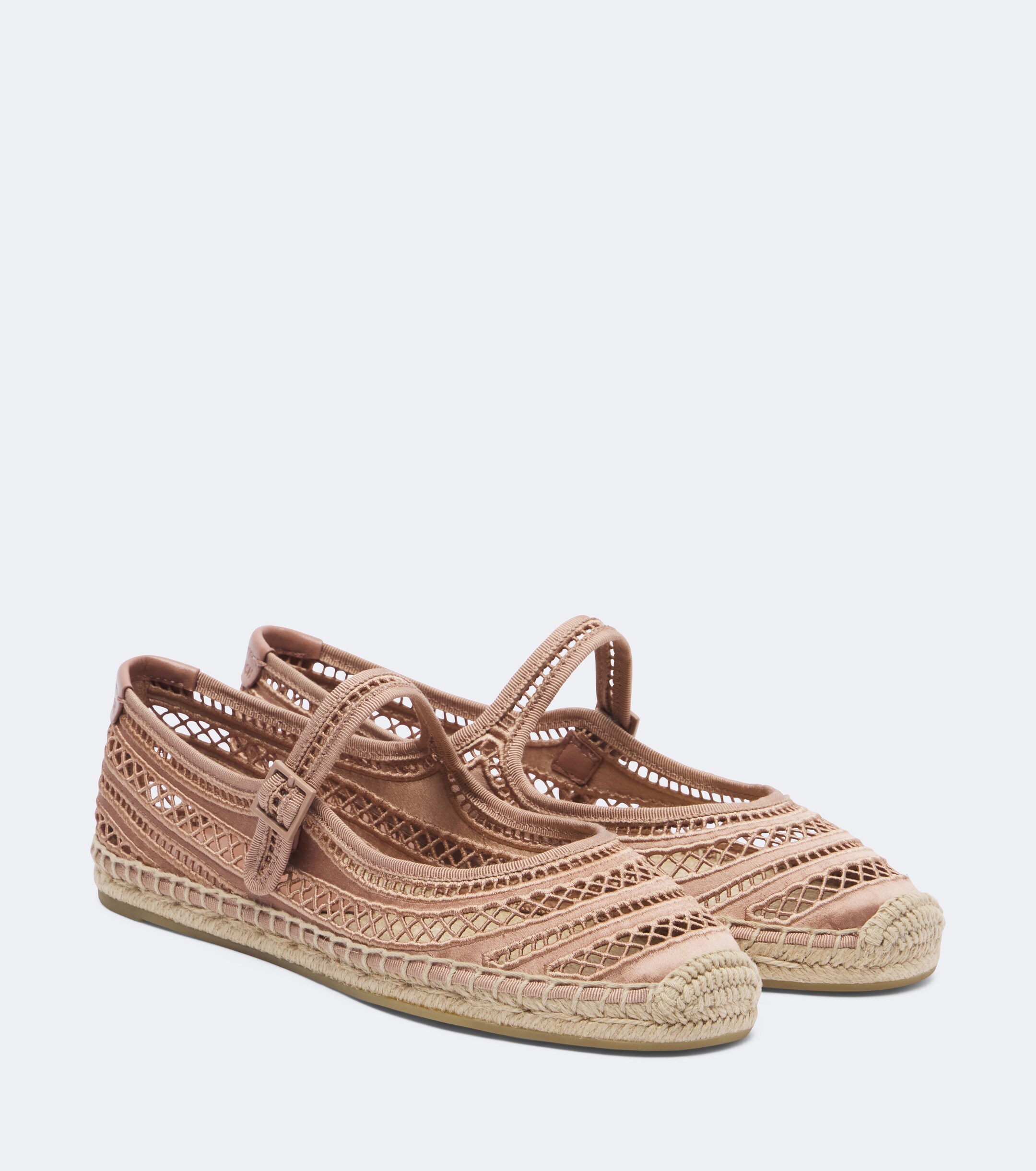 Tory Burch Tory Burch Open Weave Mary Jane satin espadrilles