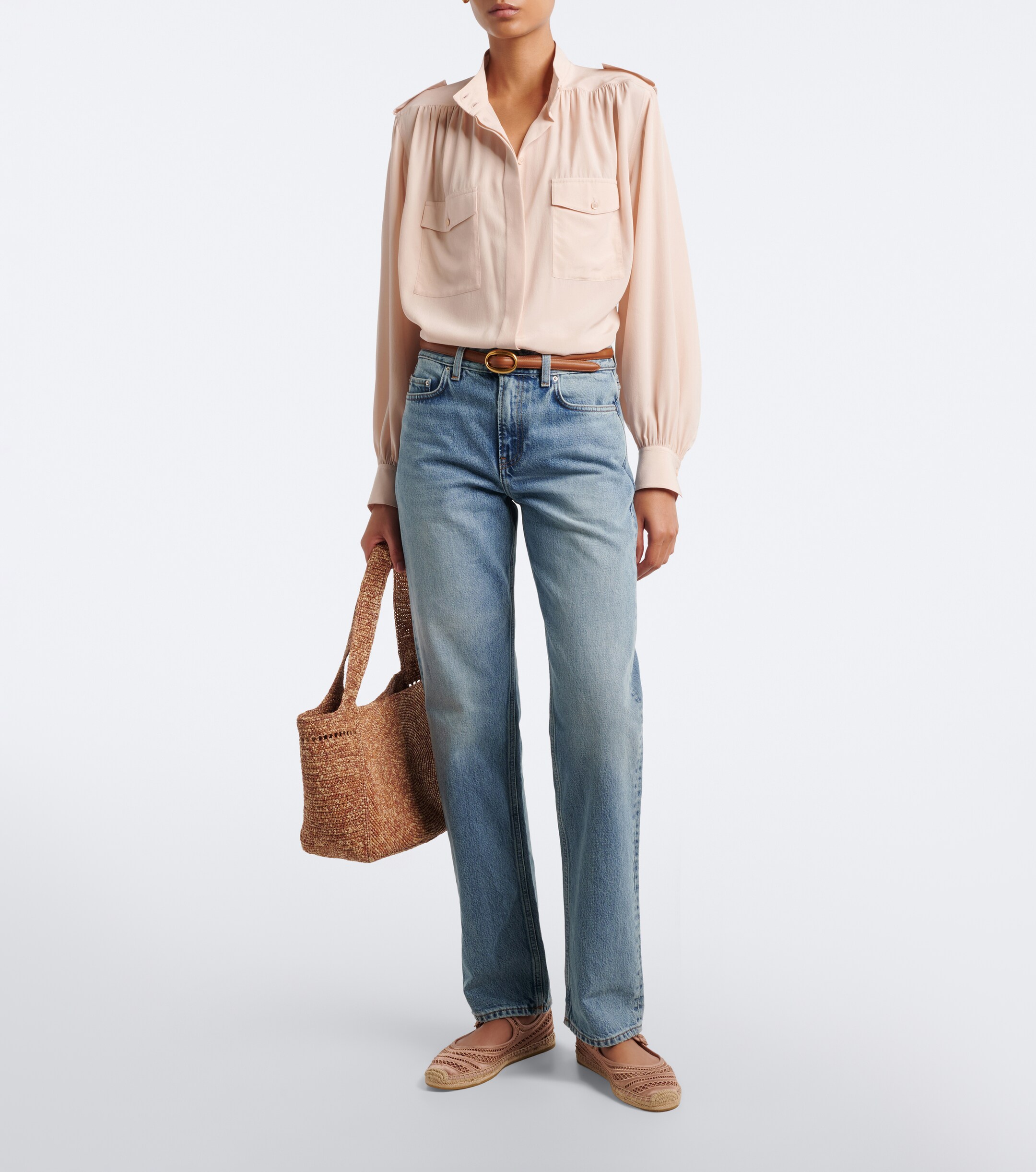 Tory Burch Tory Burch Open Weave Mary Jane satin espadrilles