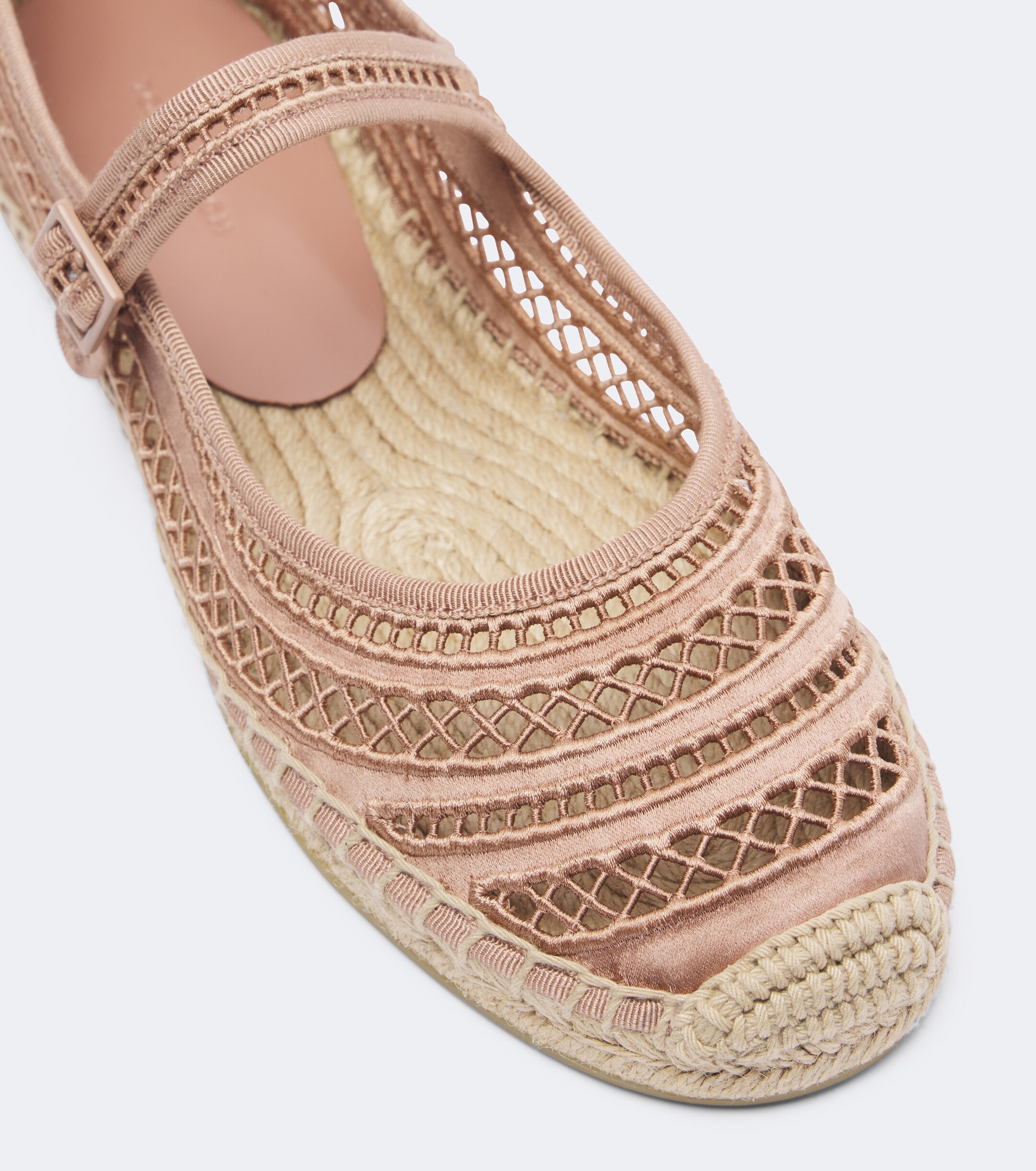 Tory Burch Tory Burch Open Weave Mary Jane satin espadrilles