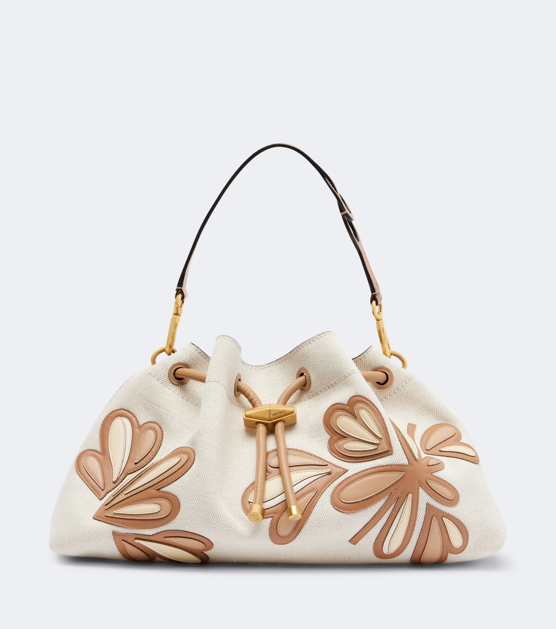 JIMMY CHOO Cinch Medium leather-trimmed bucket bag