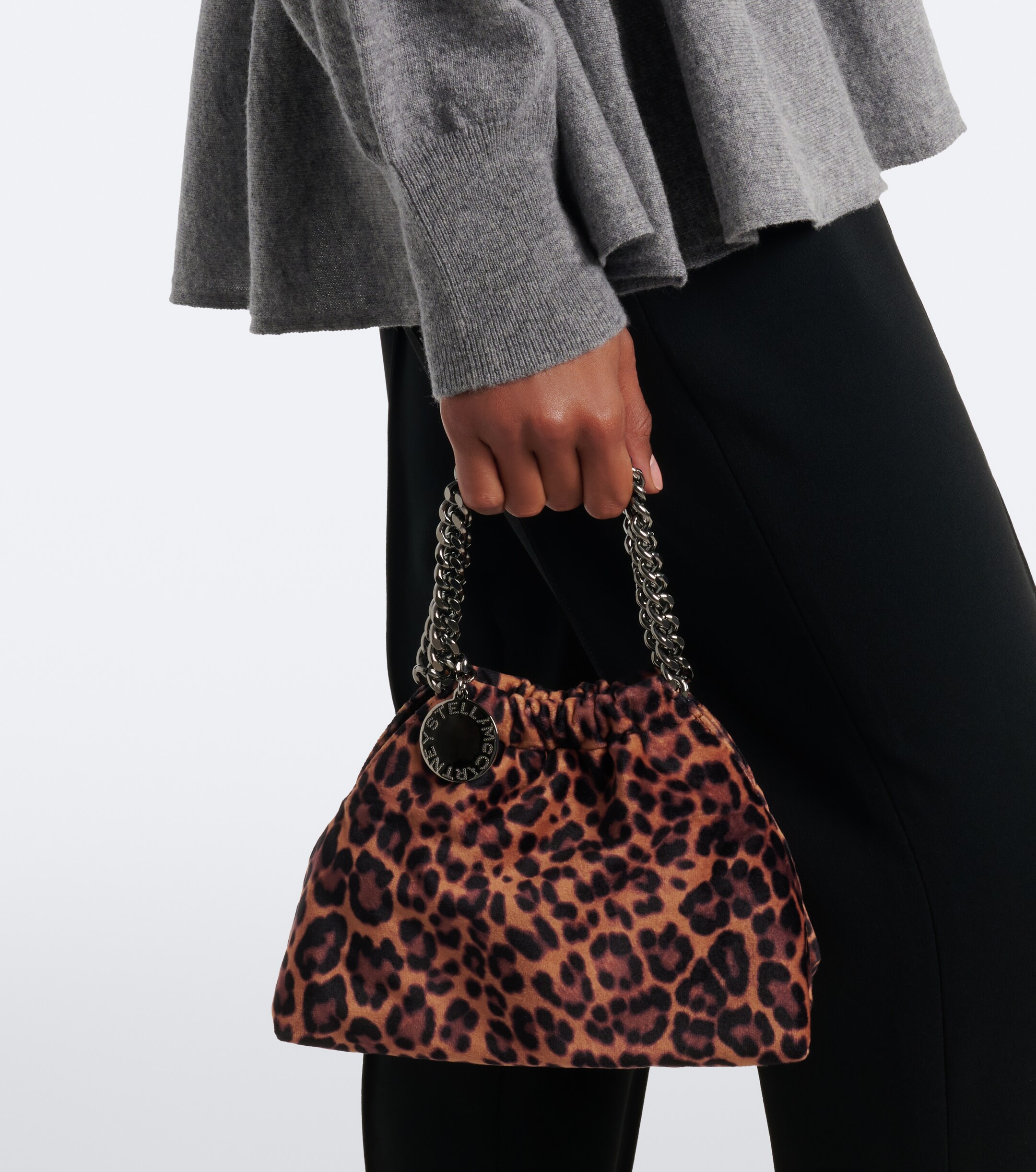 Stella McCartney Falabella Mini leopard-print top-handle bag