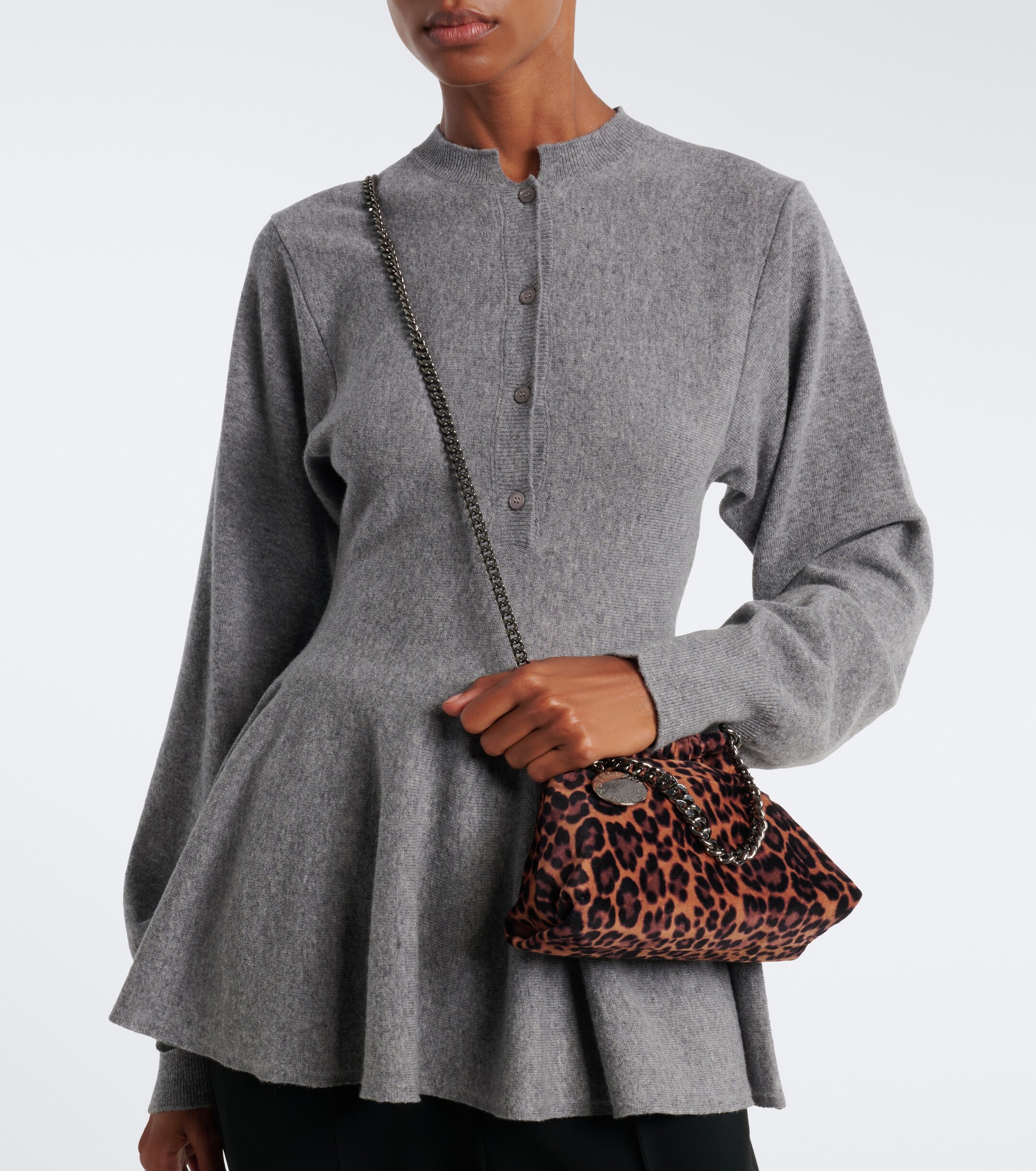 Stella McCartney Falabella Mini leopard-print top-handle bag