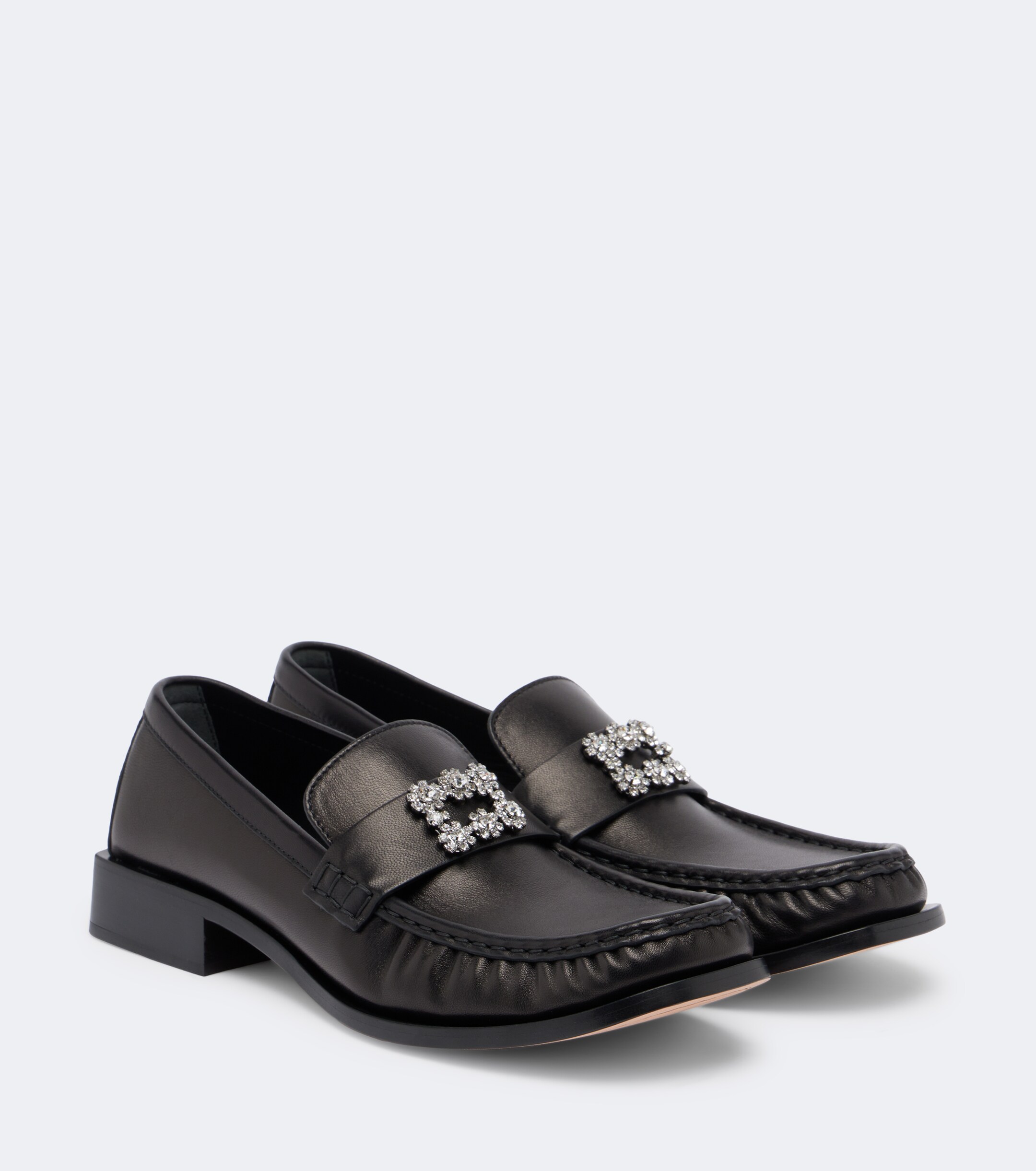 ROGER VIVIER Roger Vivier Viv Moc embellished leather loafers