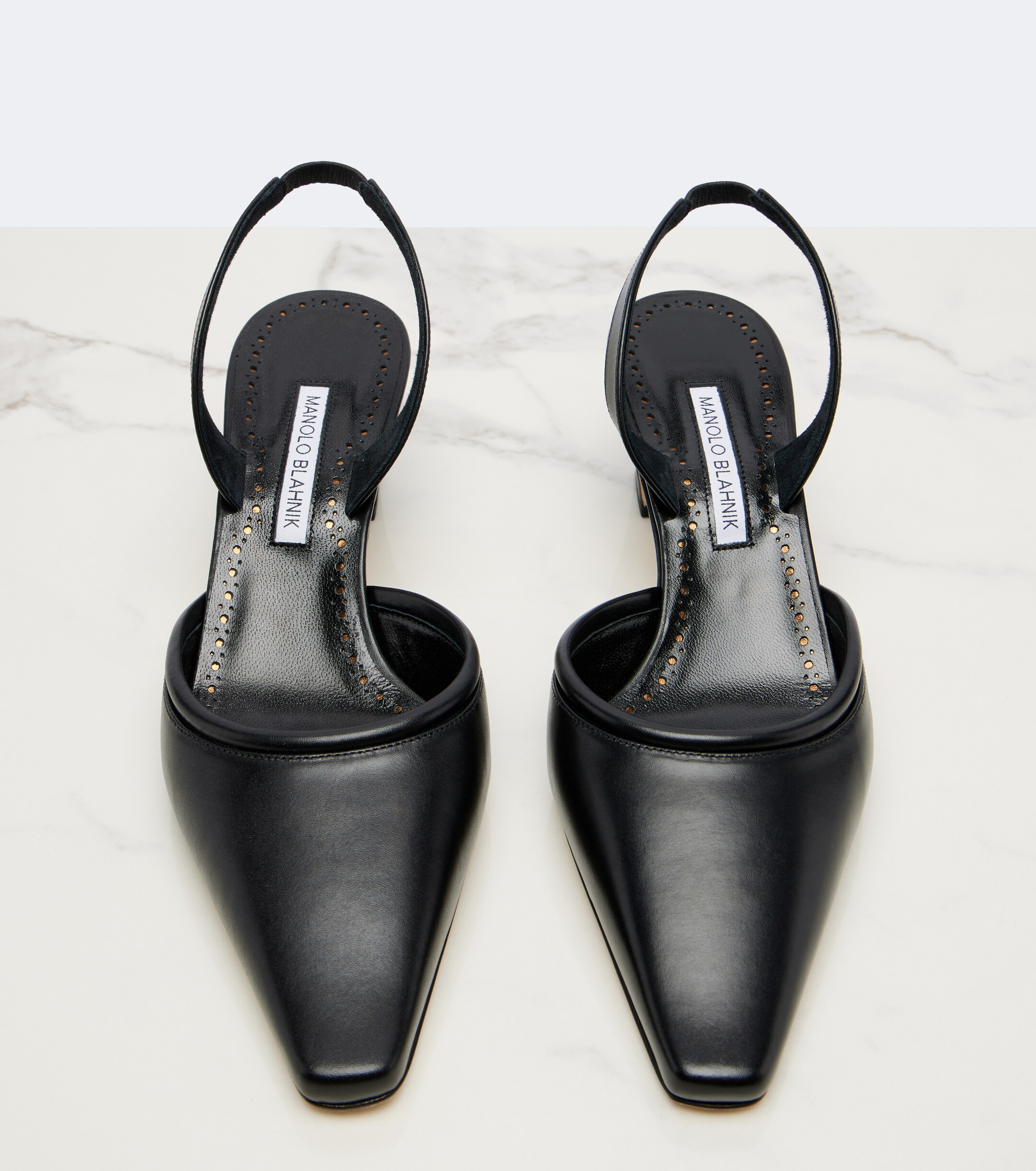 MANOLO BLAHNIK Manolo Blahnik Vendona leather slingback pumps