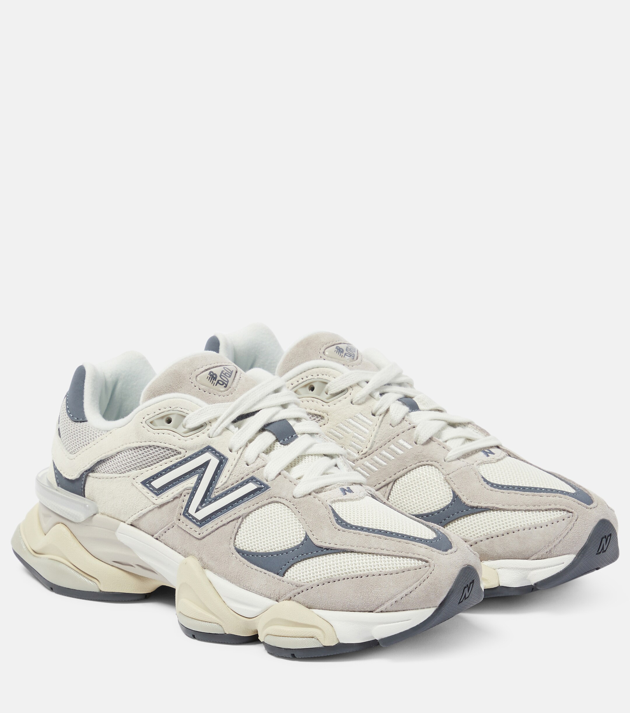 New Balance 9060 suede-trimmed sneakers