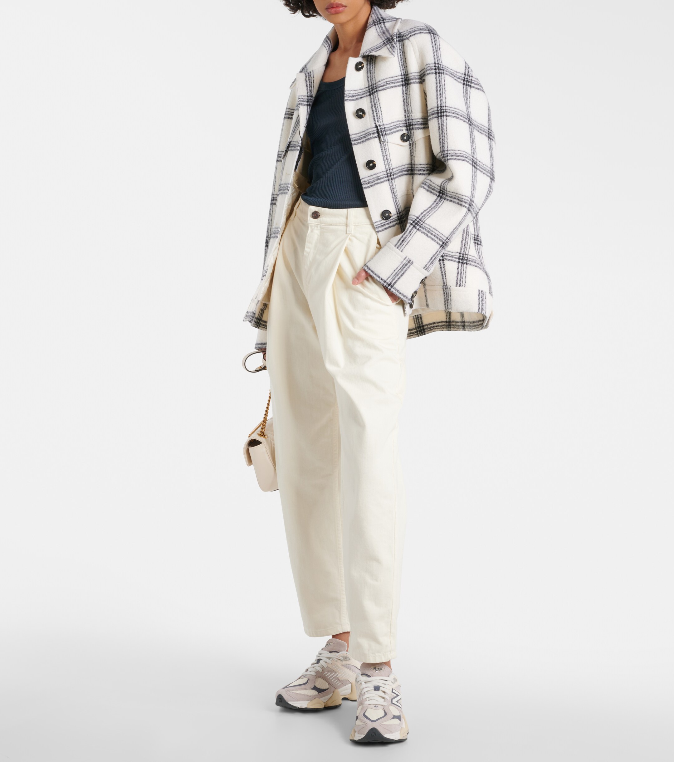 New Balance 9060 suede-trimmed sneakers