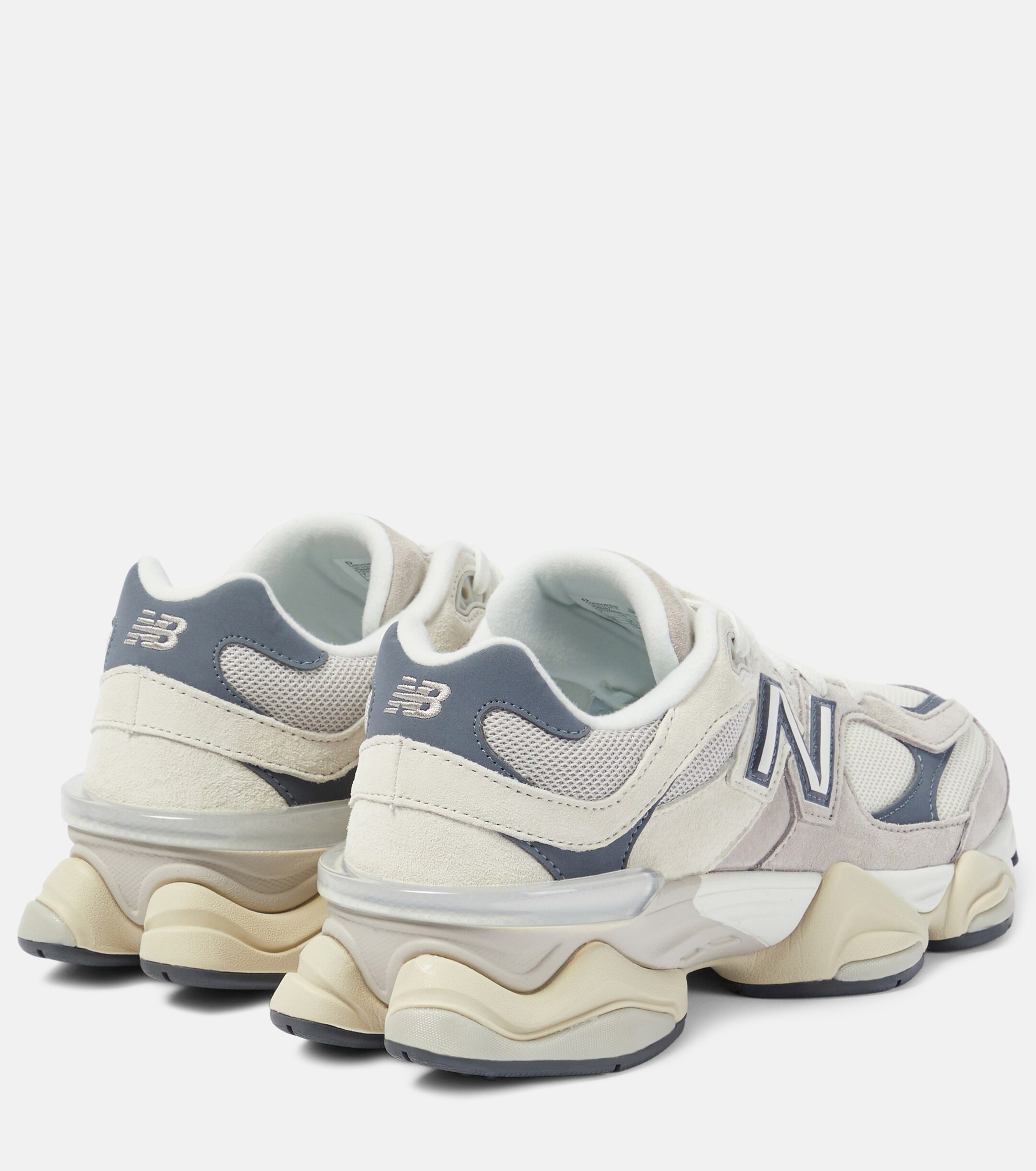 New Balance 9060 suede-trimmed sneakers