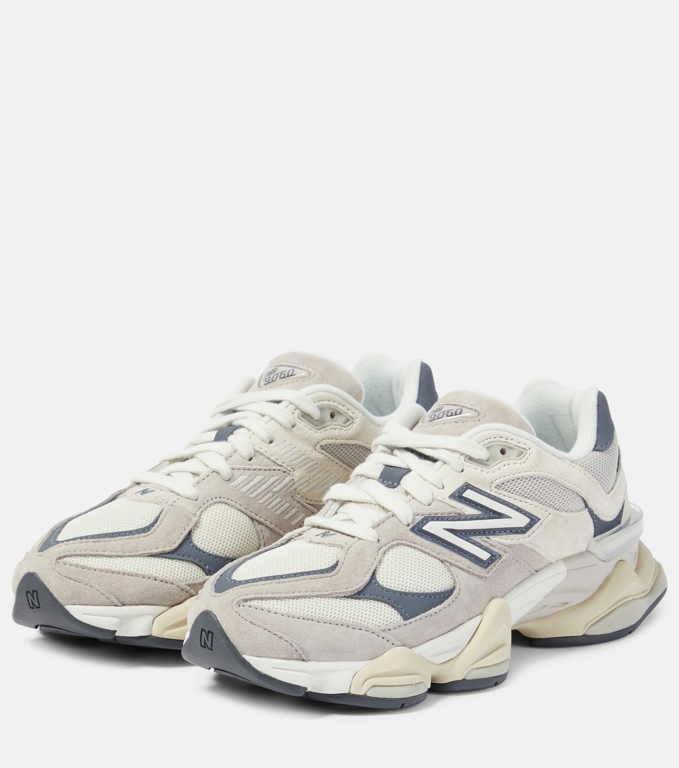 New Balance 9060 suede-trimmed sneakers