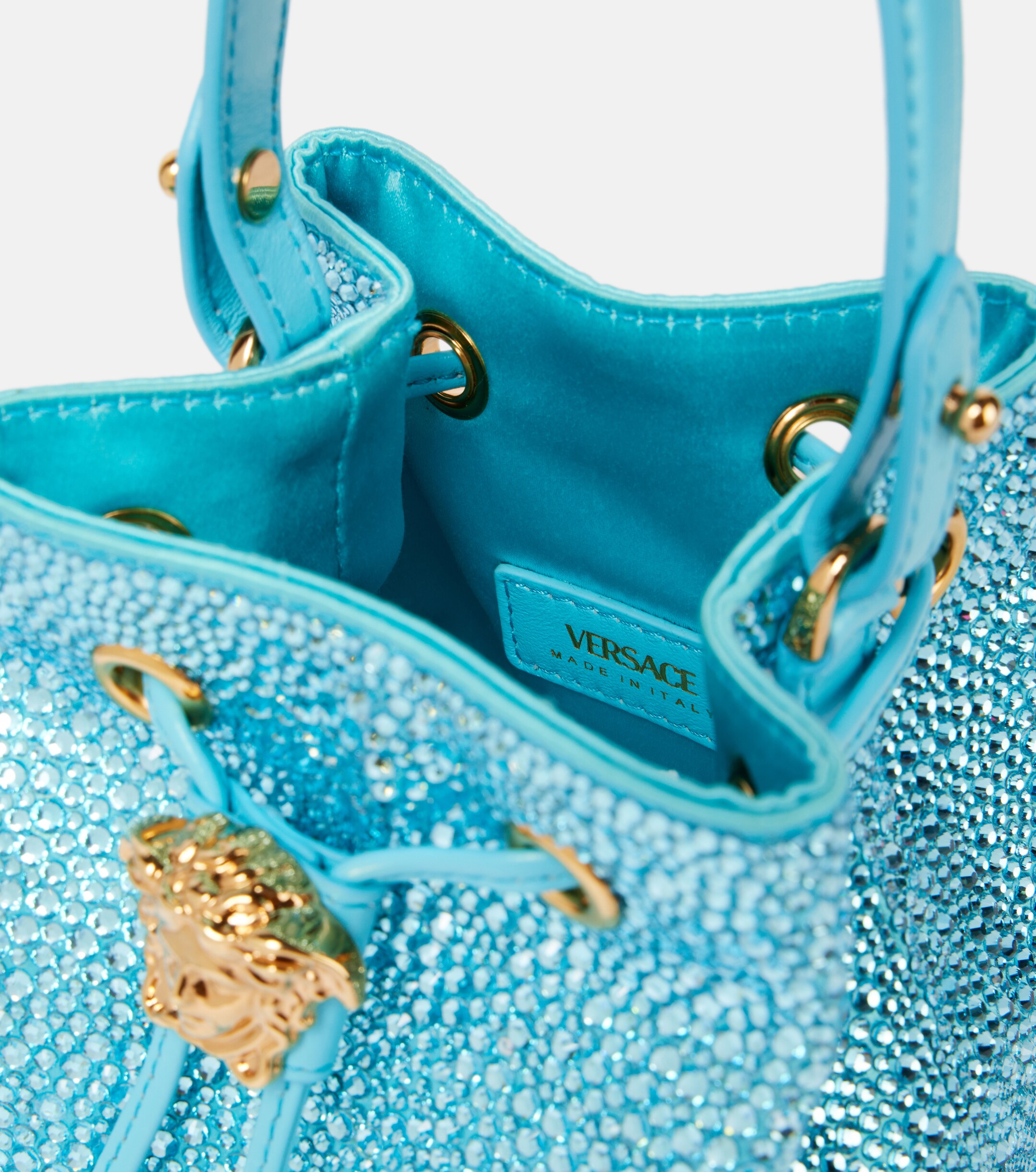 Versace La Medusa Medium embellished bucket bag