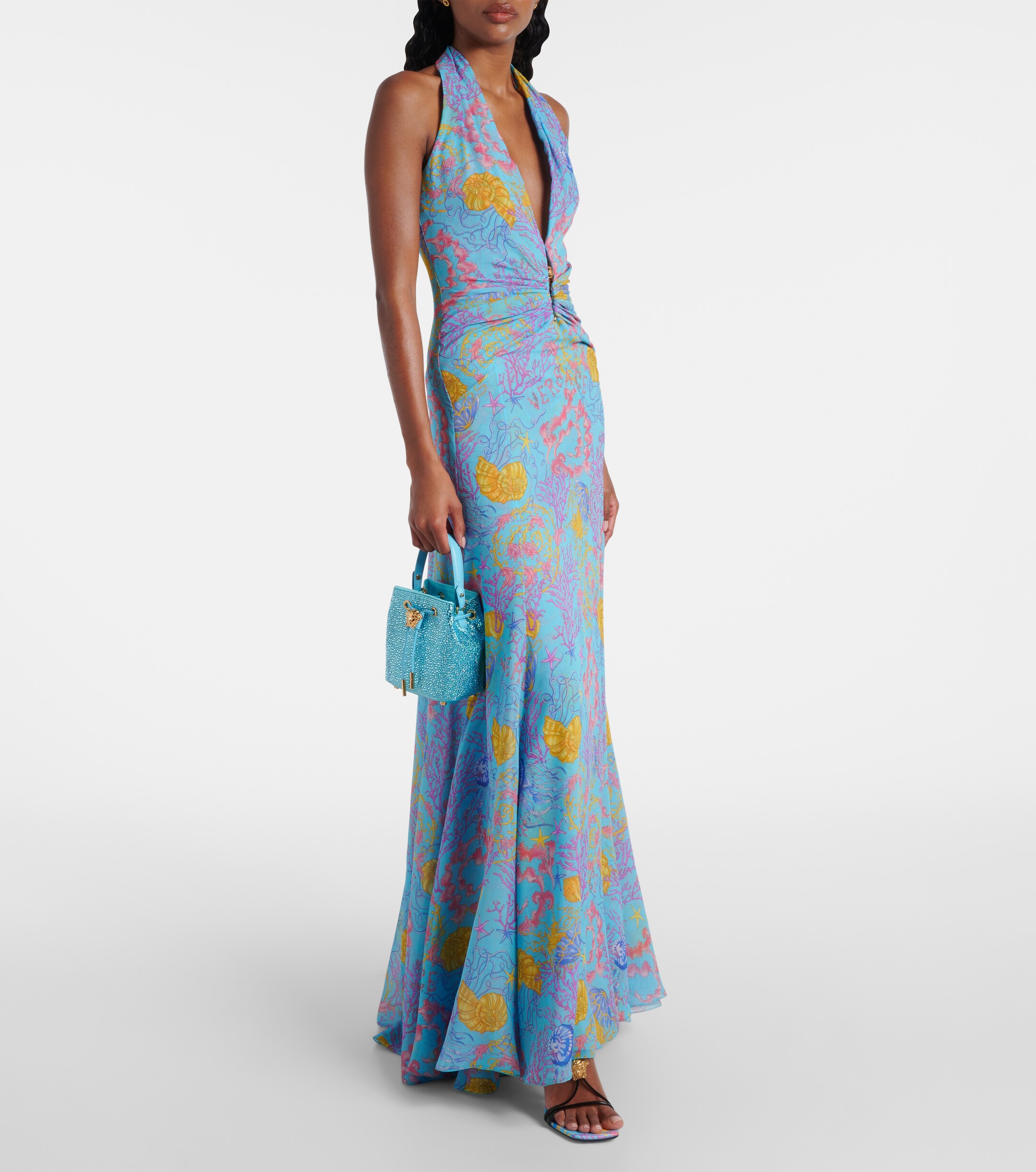 Versace La Medusa Medium embellished bucket bag