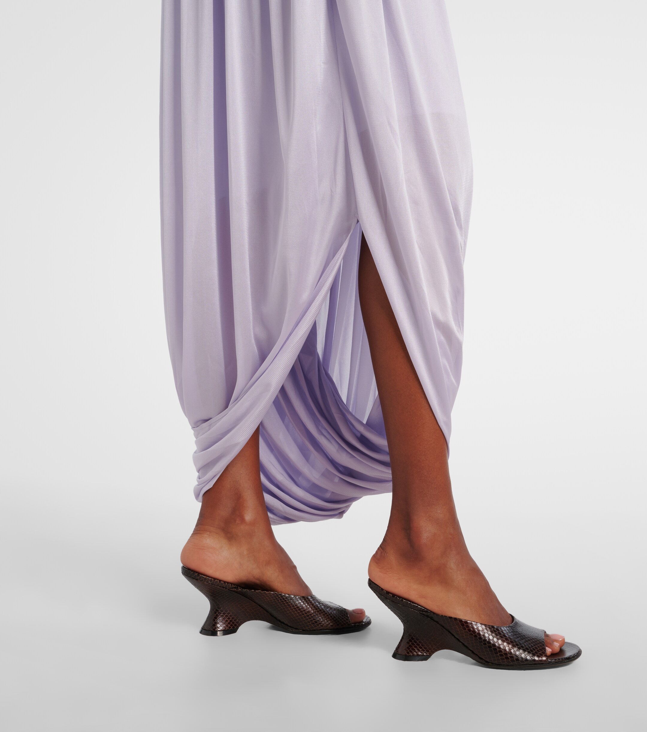 Jacques Wei Leopard-print draped maxi dress