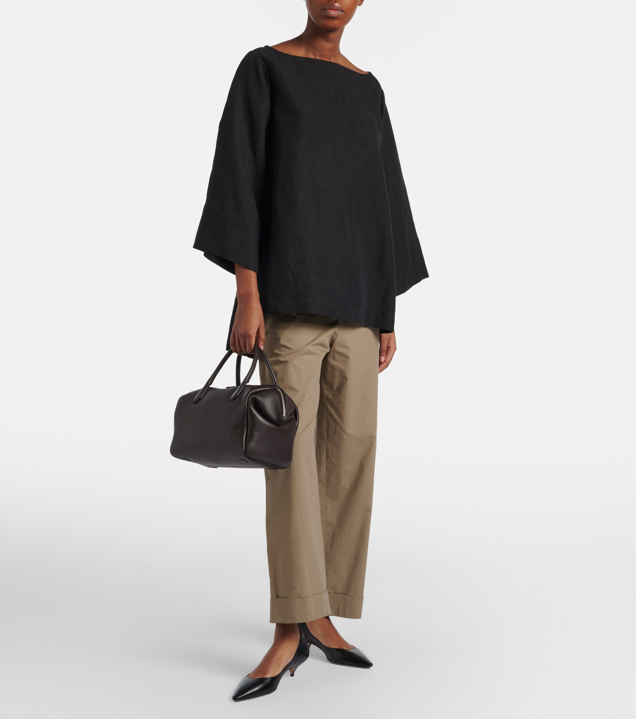 The Row Faye leather bowling bag