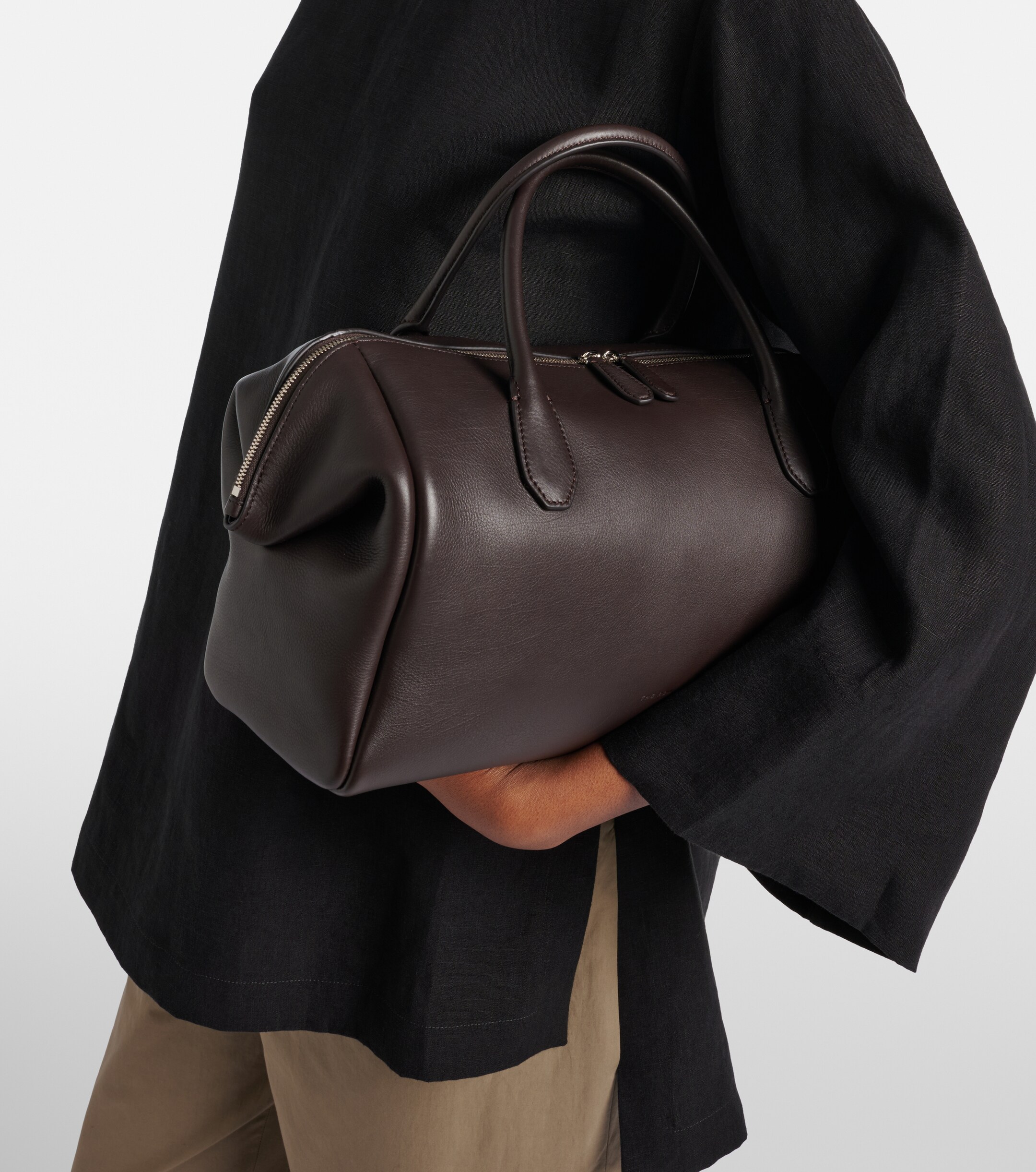 The Row Faye leather bowling bag