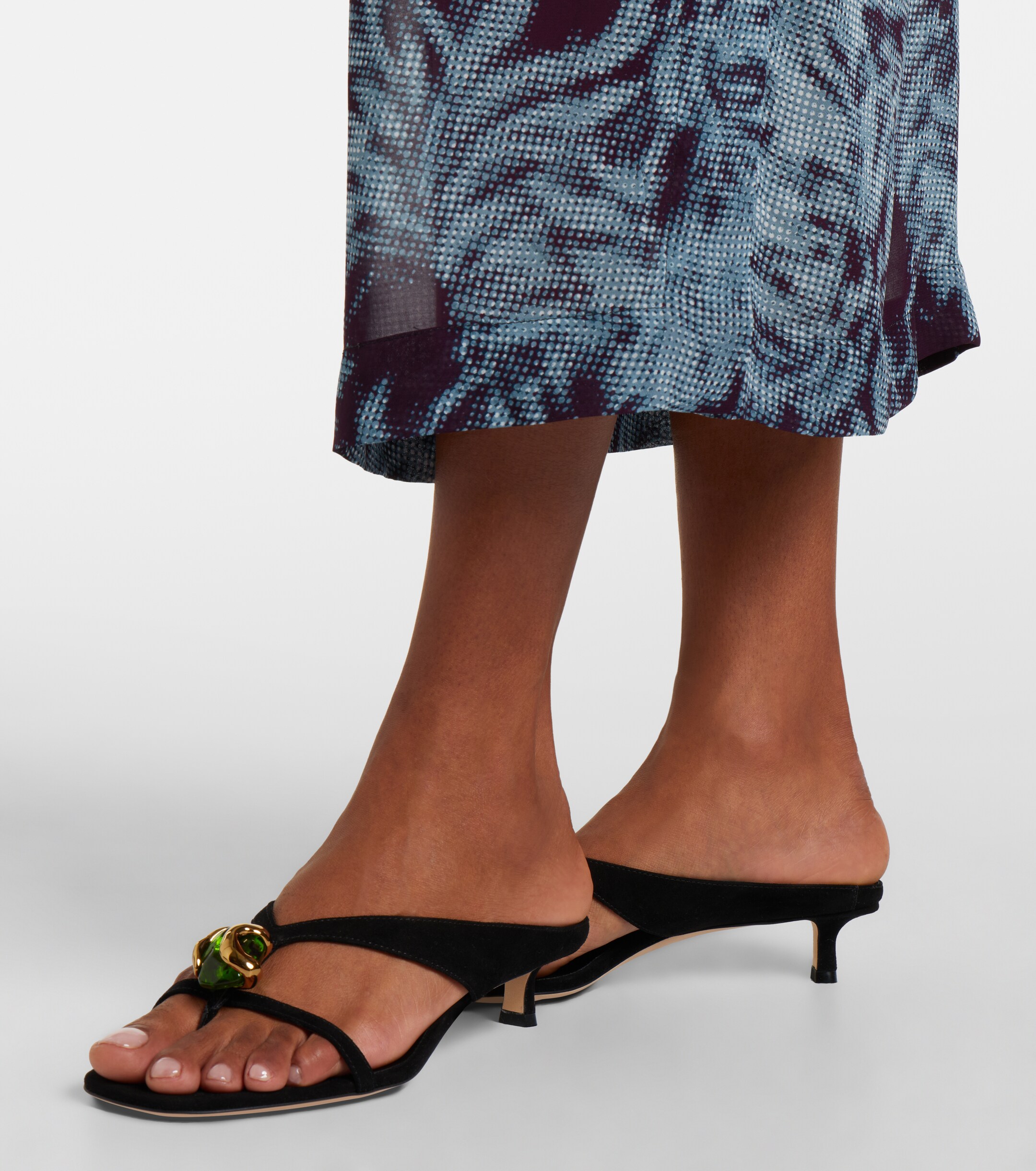 JIMMY CHOO Jimmy Choo Emeri Stone suede thong sandals