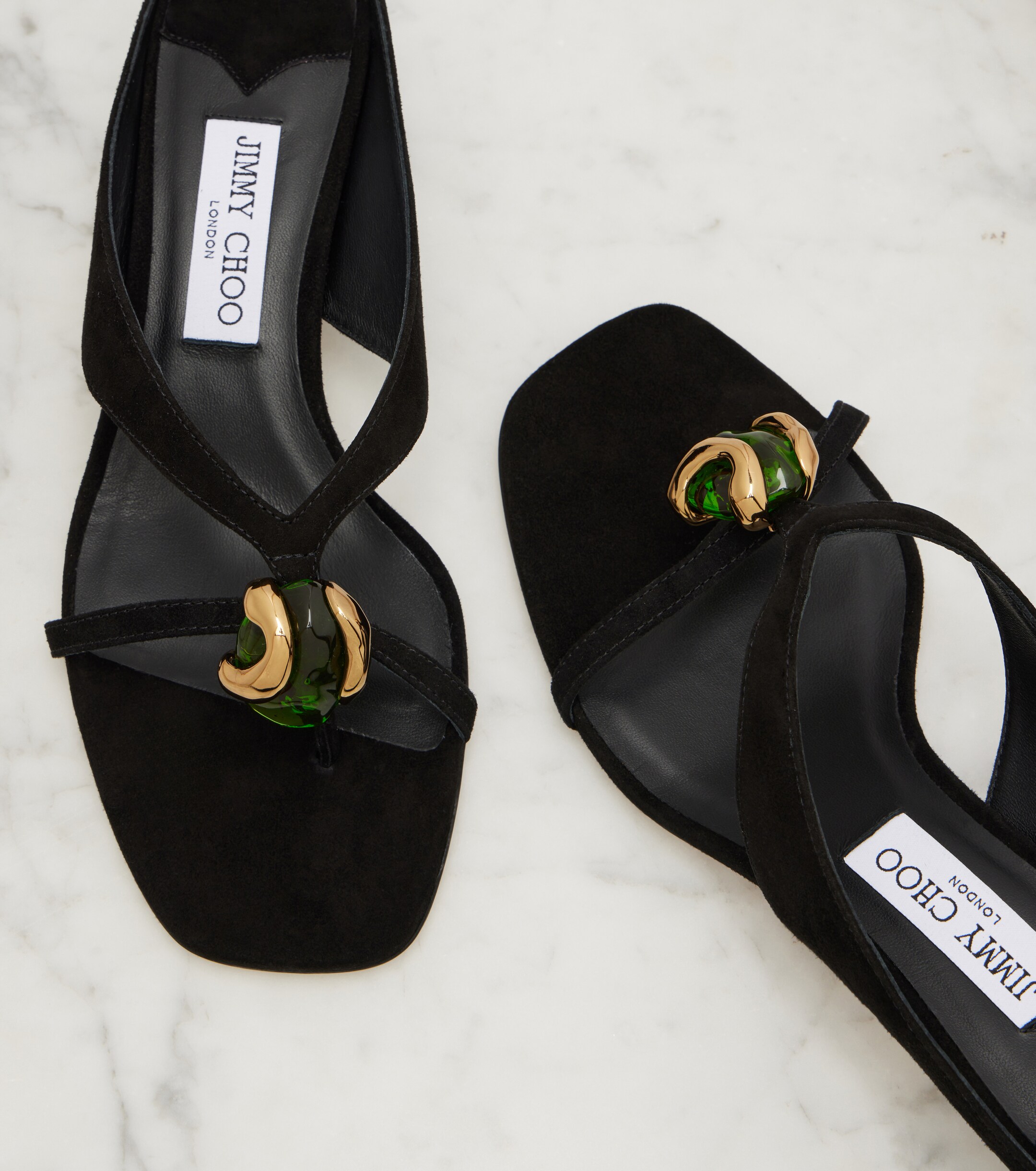 JIMMY CHOO Jimmy Choo Emeri Stone suede thong sandals