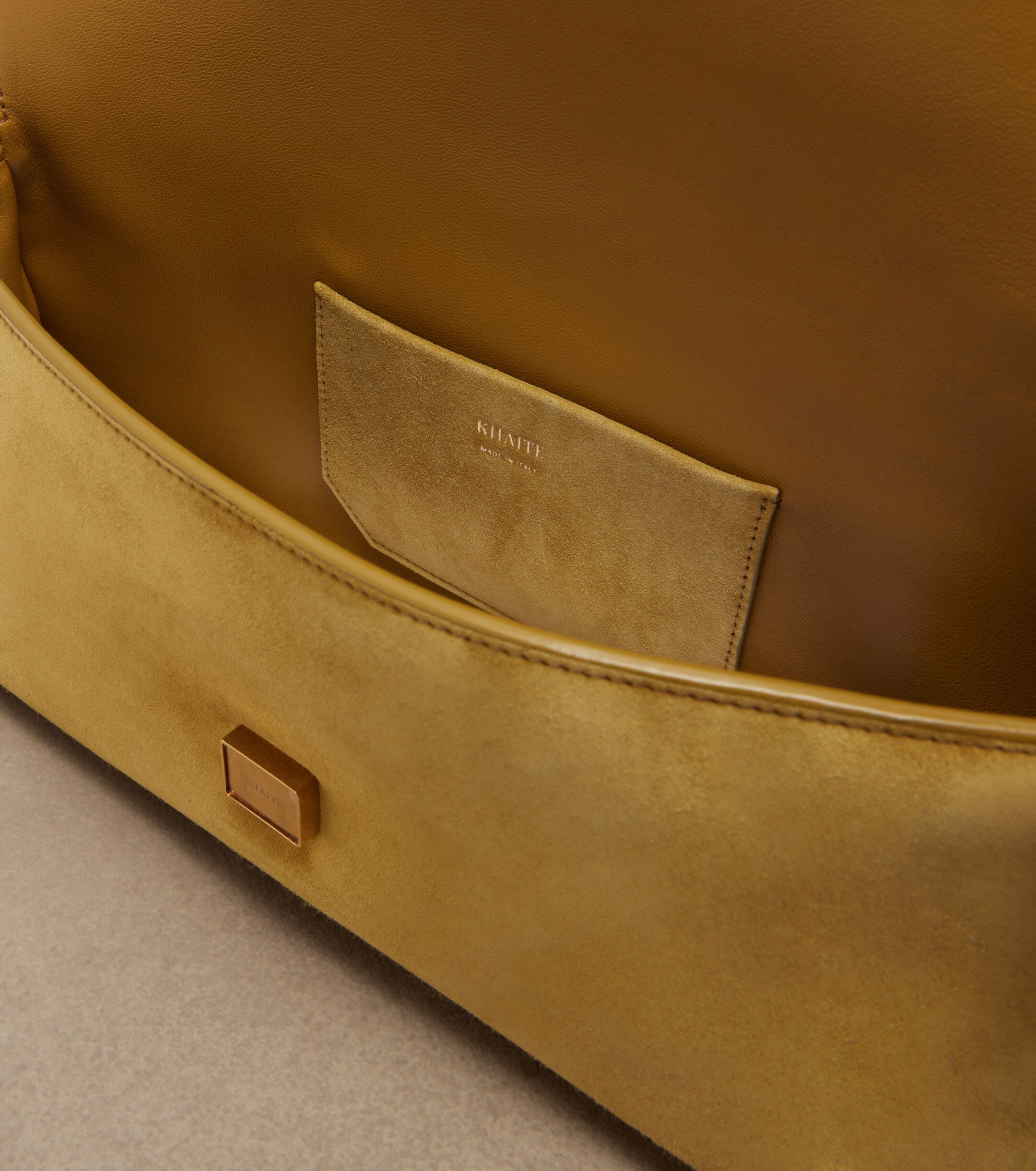 KHAITE Khaite Audrey Medium suede clutch