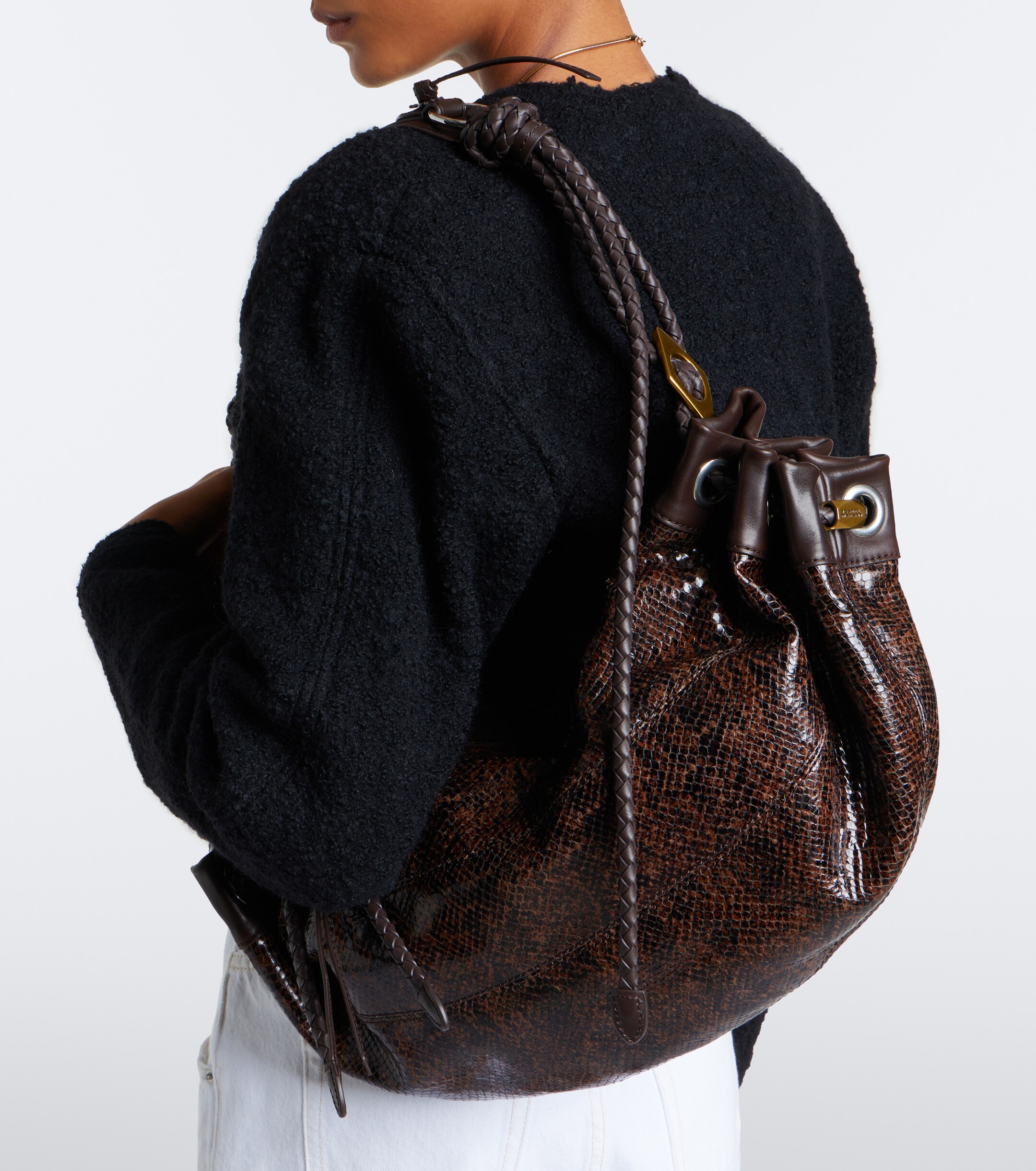 Isabel Marant Maia Medium snake-effect leather shoulder bag