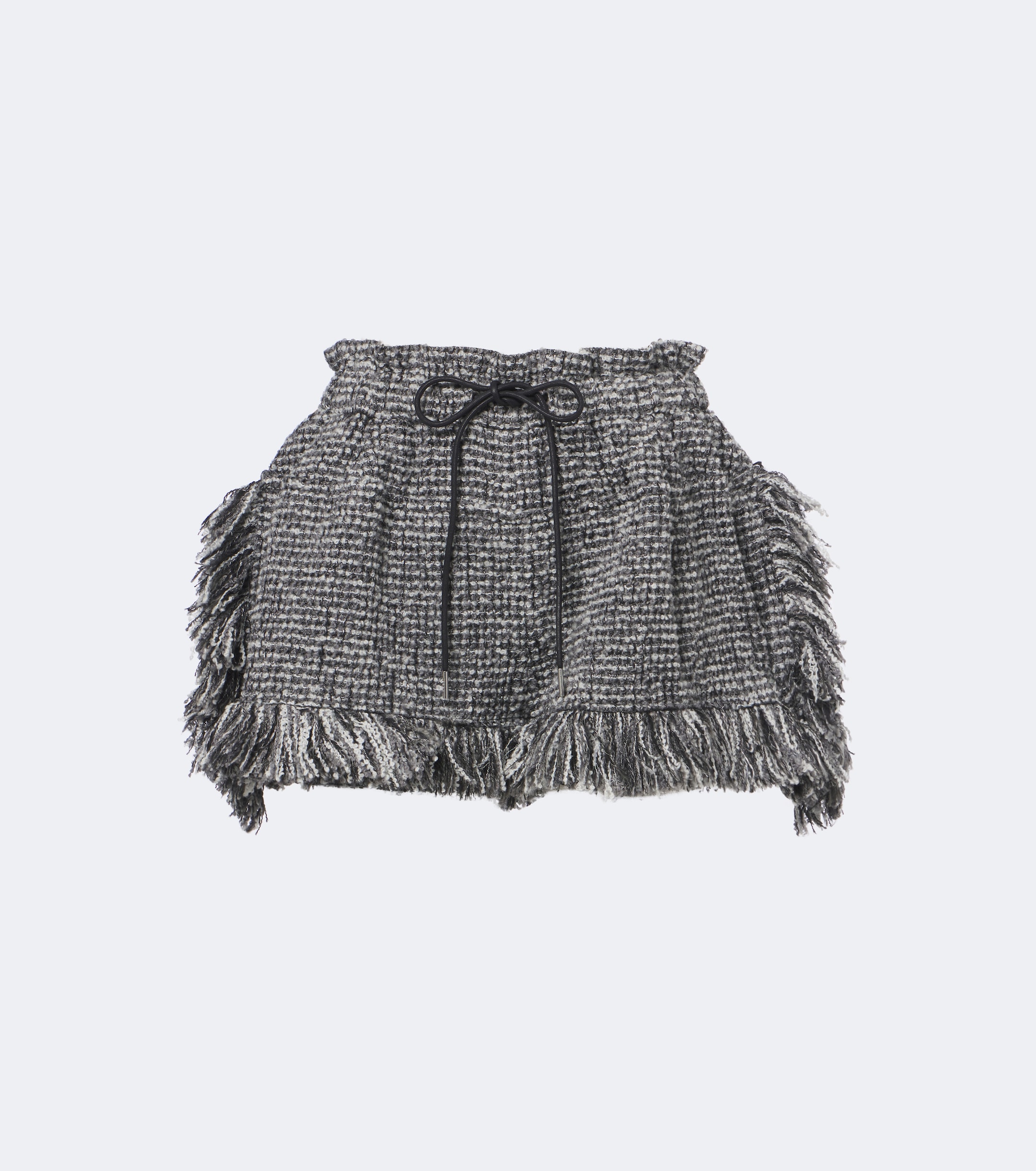 Sacai Sacai Fringed wool-blend tweed shorts
