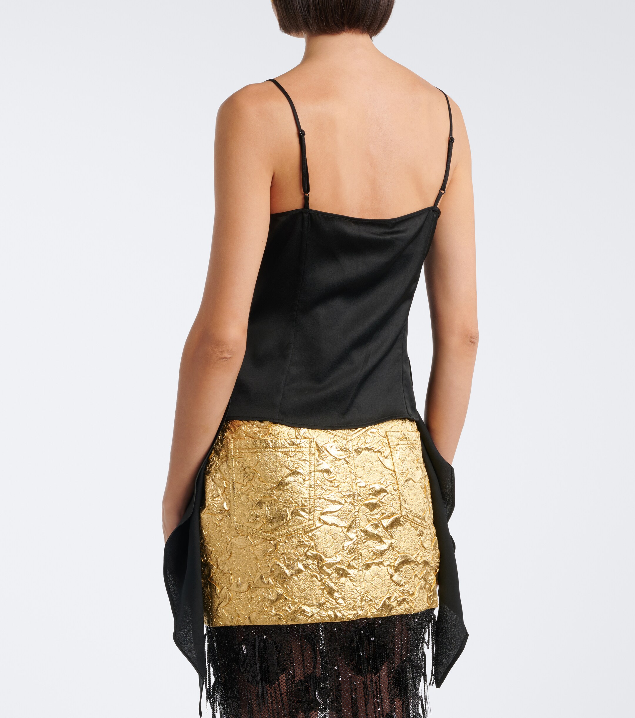 Jacques Wei Jacques Wei Embroidered draped satin camisole