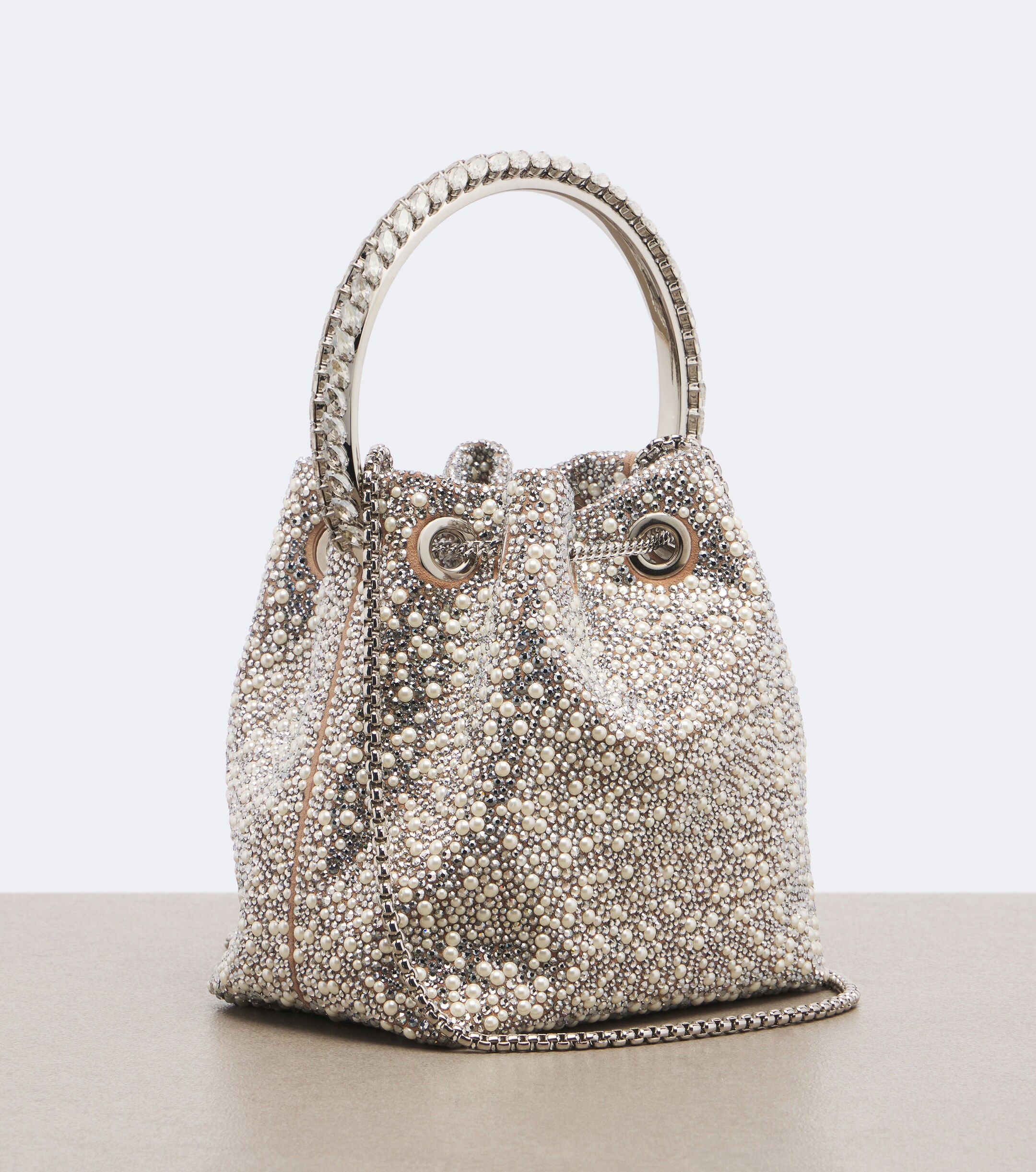JIMMY CHOO Jimmy Choo Bon Bon embellished bucket bag