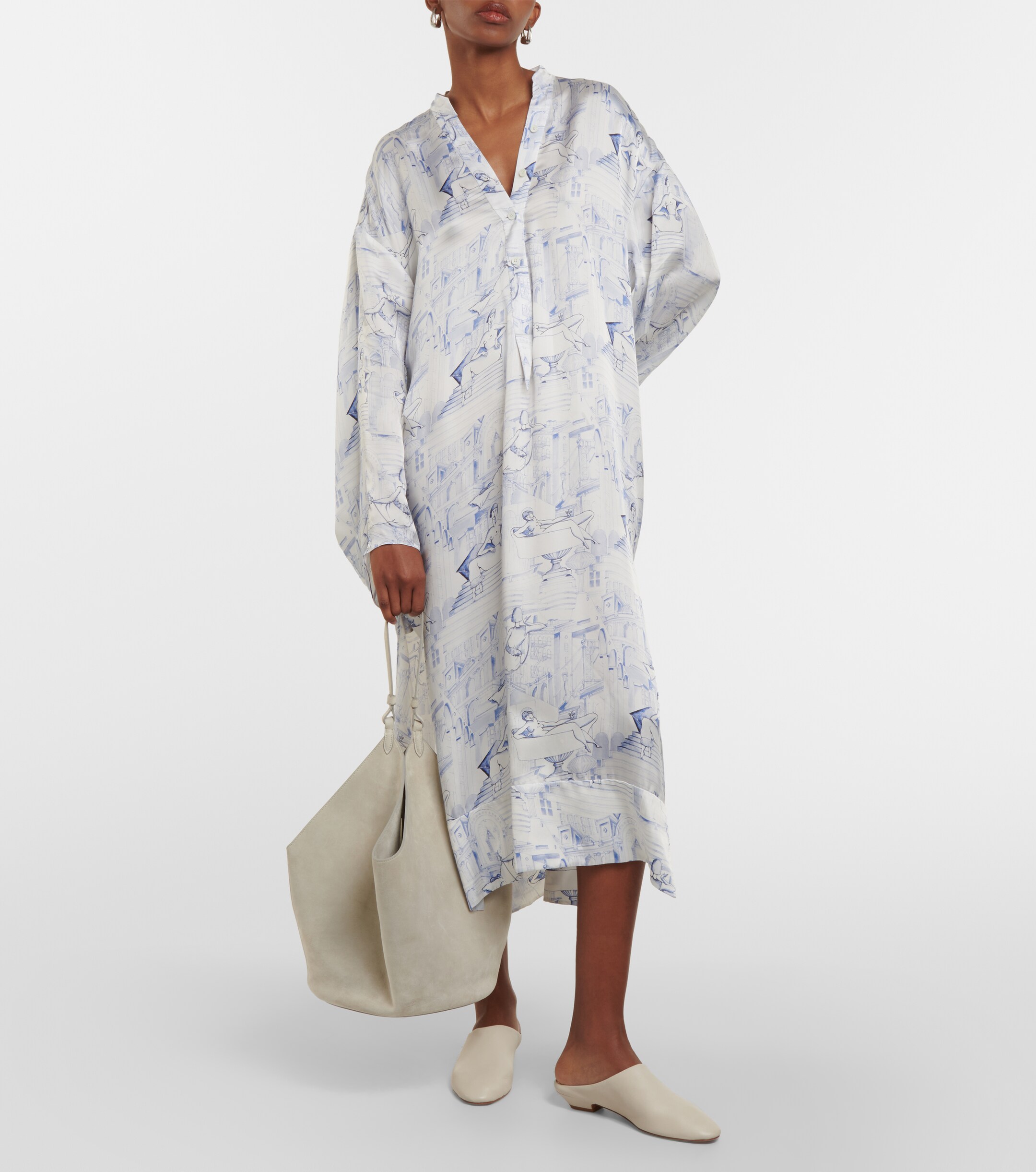 KHAITE Brom printed midi dress