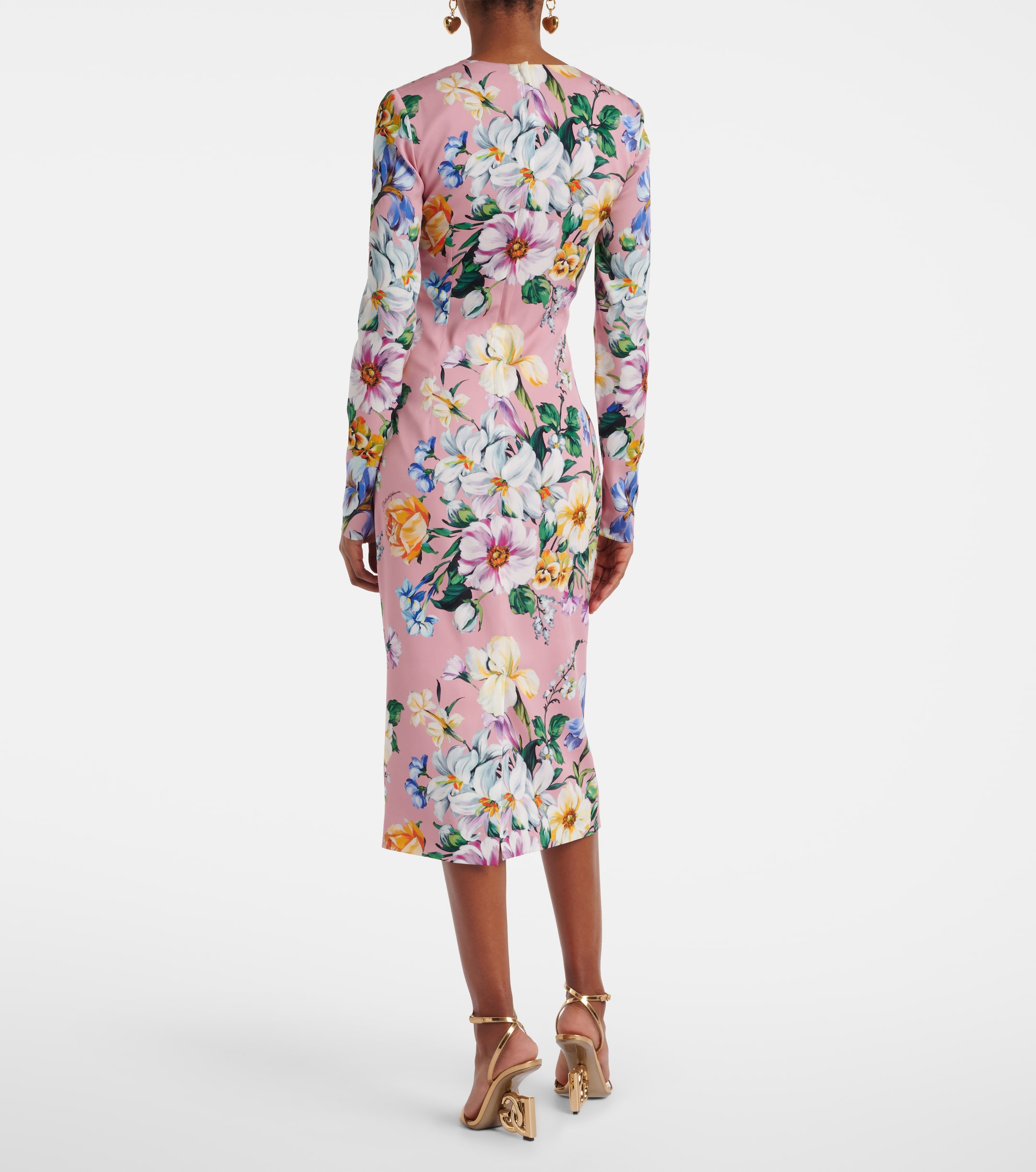 Dolce&Gabbana Floral silk-blend midi dress thumbnail