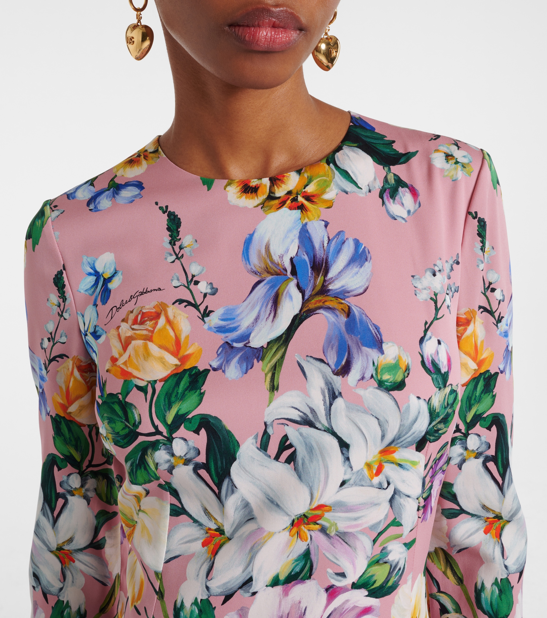 Dolce&Gabbana Floral silk-blend midi dress thumbnail