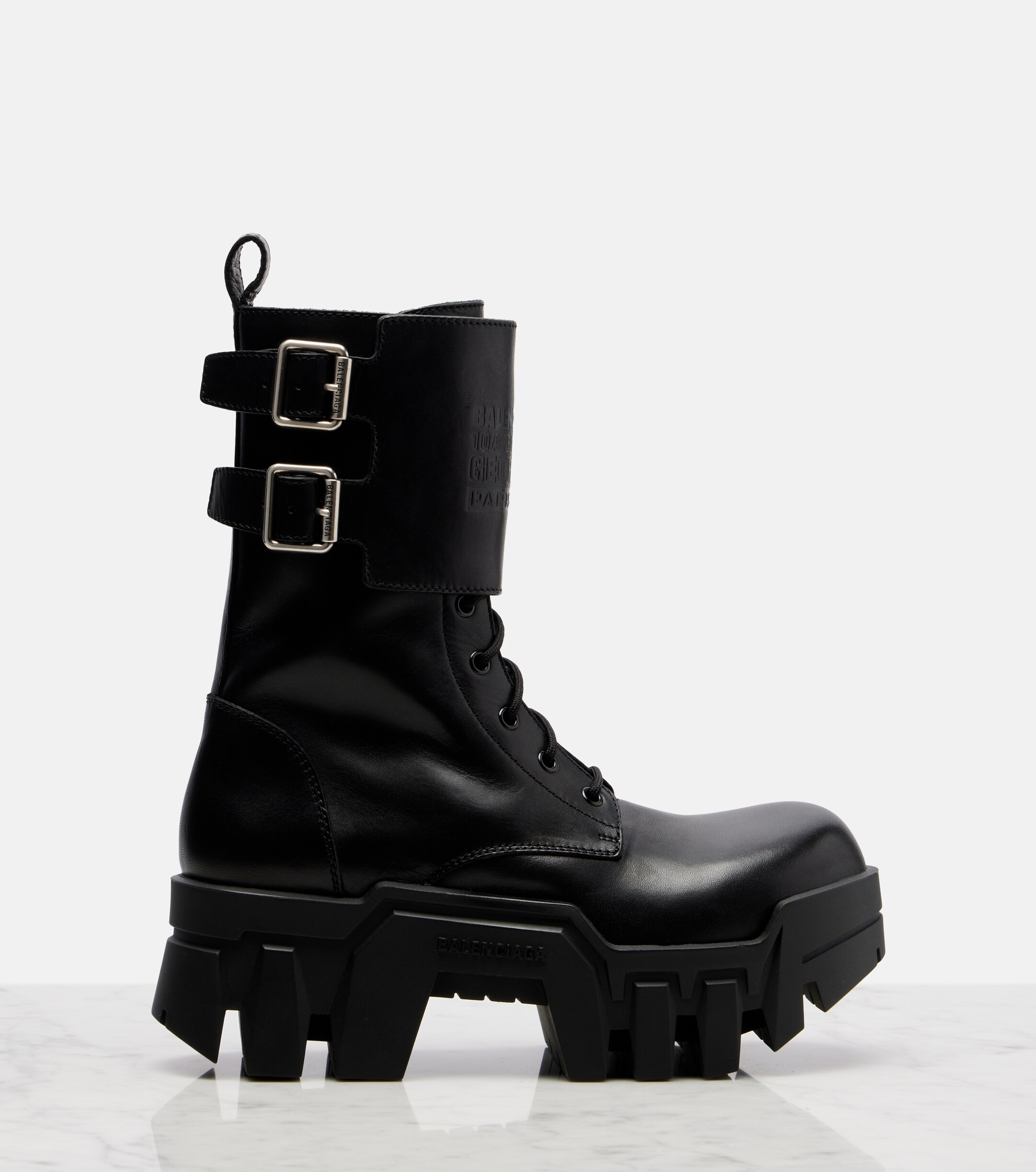 Balenciaga Bulldozer 25 leather platform combat boots