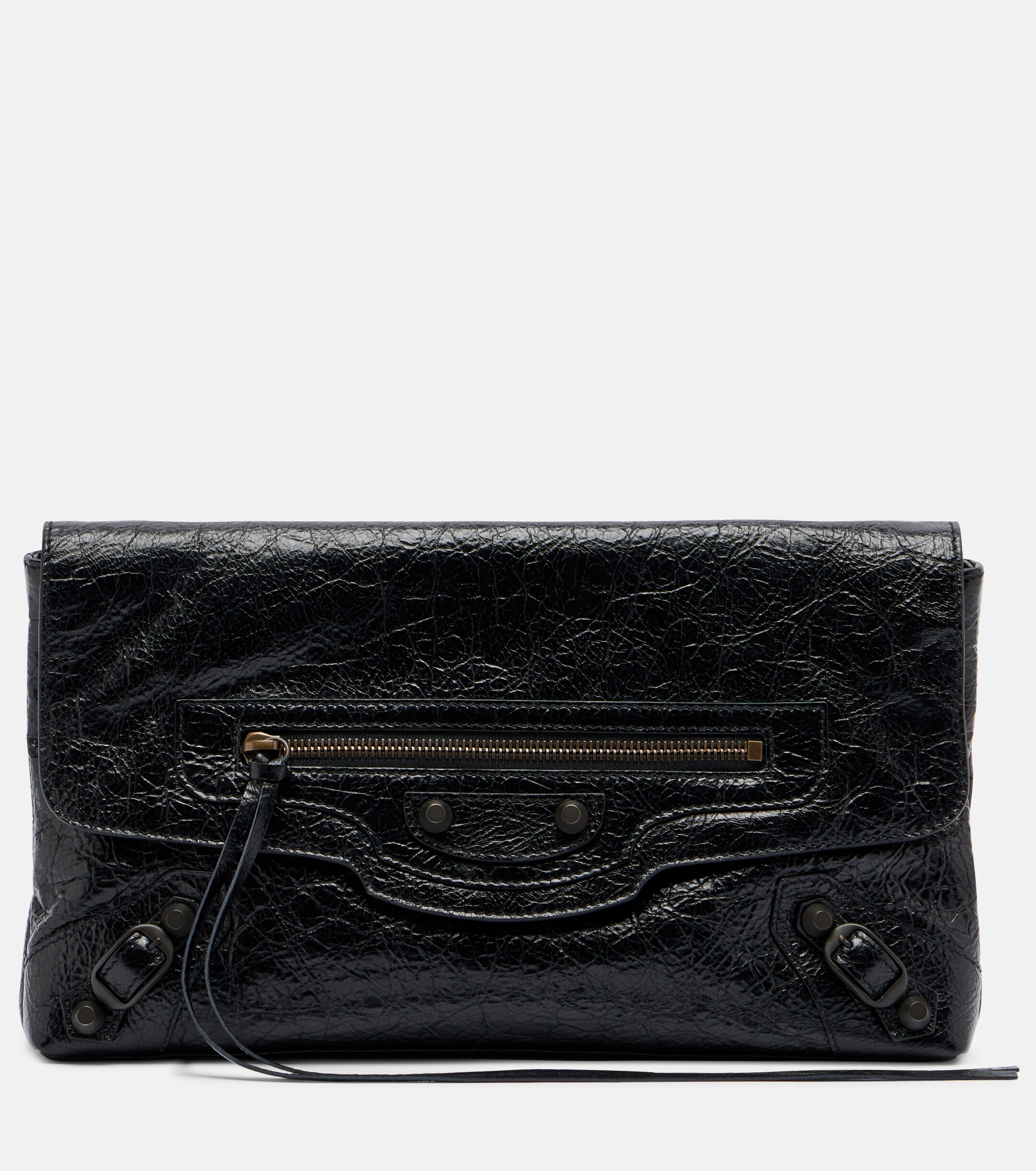 Balenciaga Le City leather clutch
