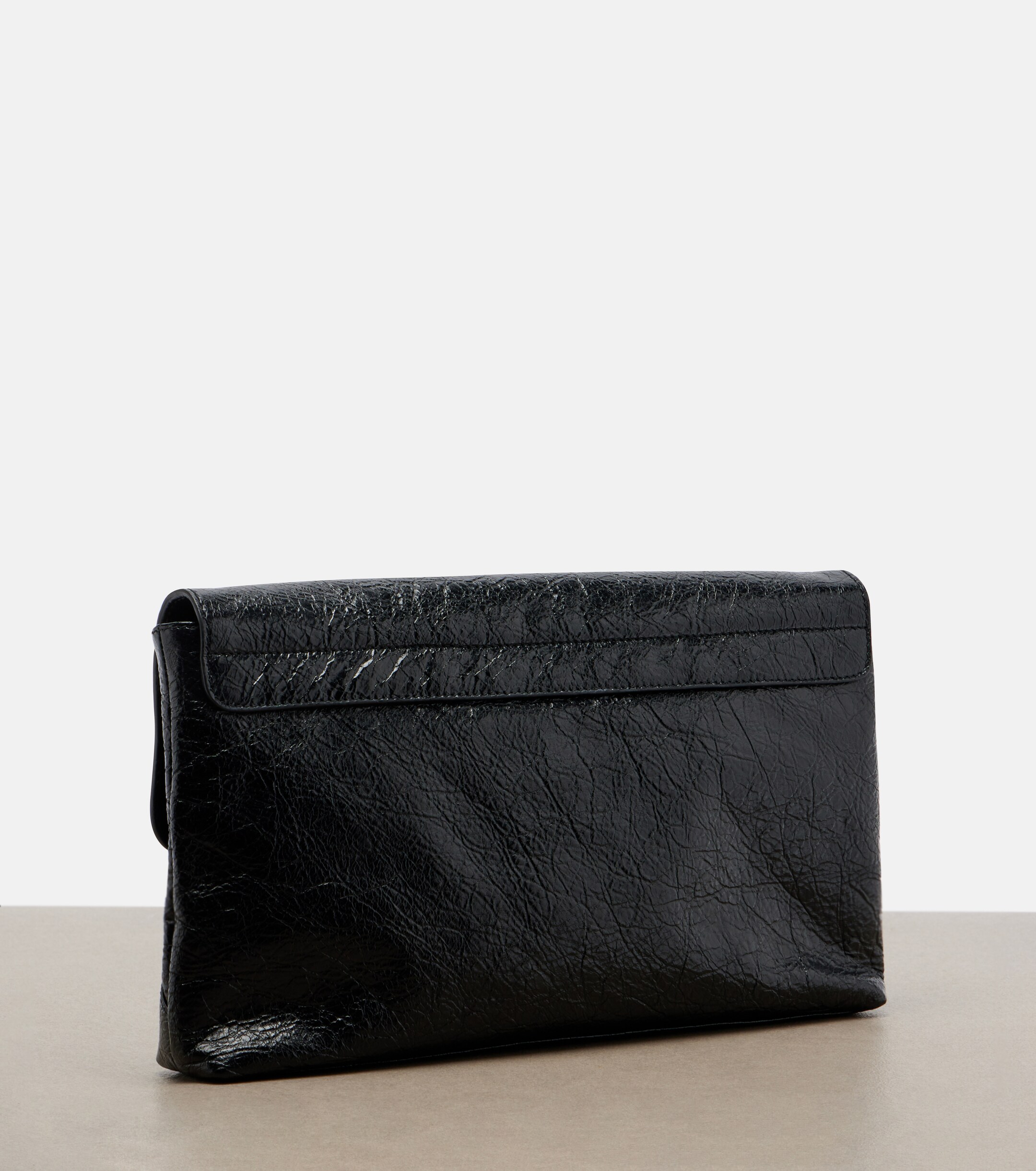 Balenciaga Le City leather clutch