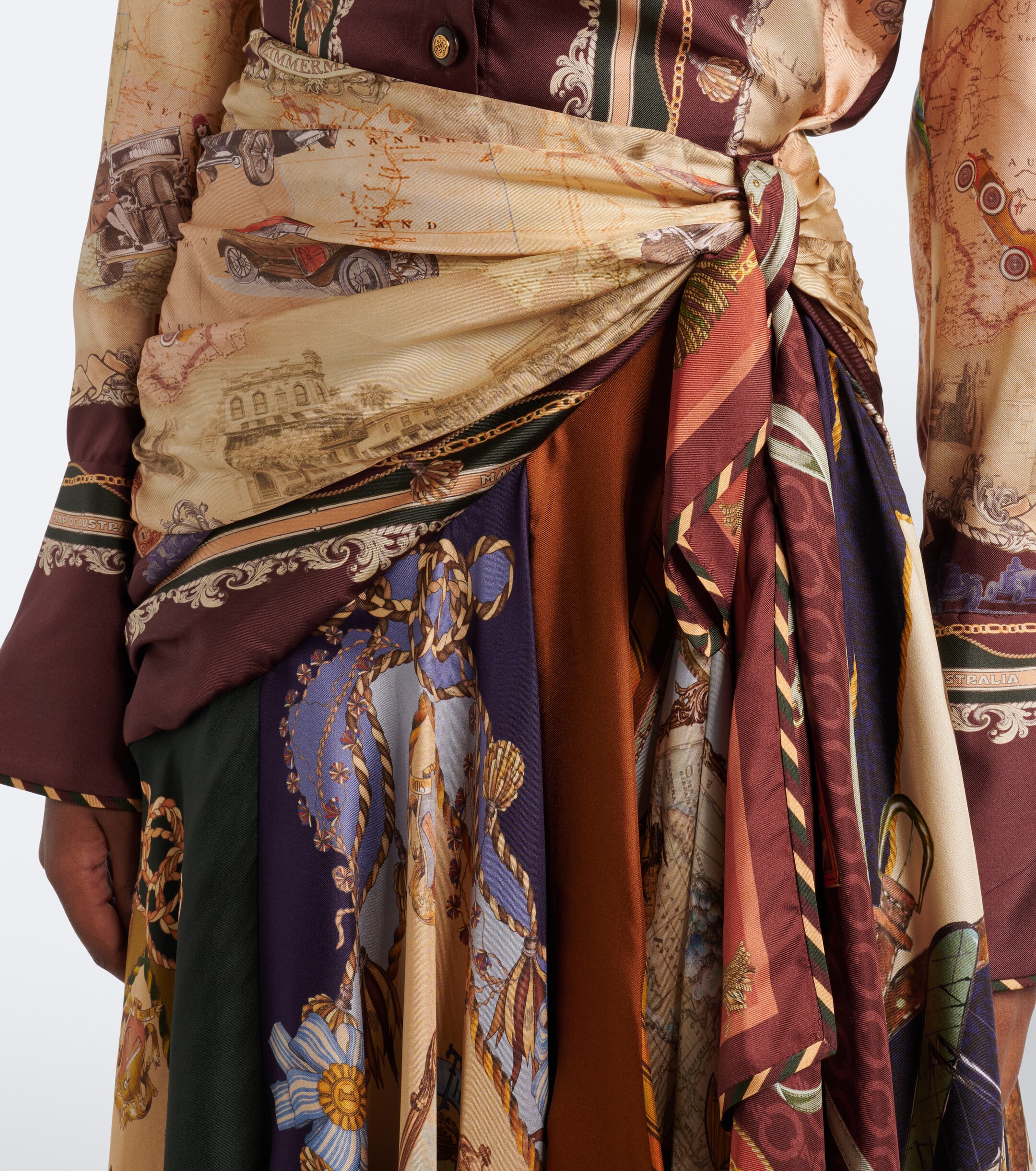 Zimmermann Zimmermann Valiant draped printed silk maxi skirt