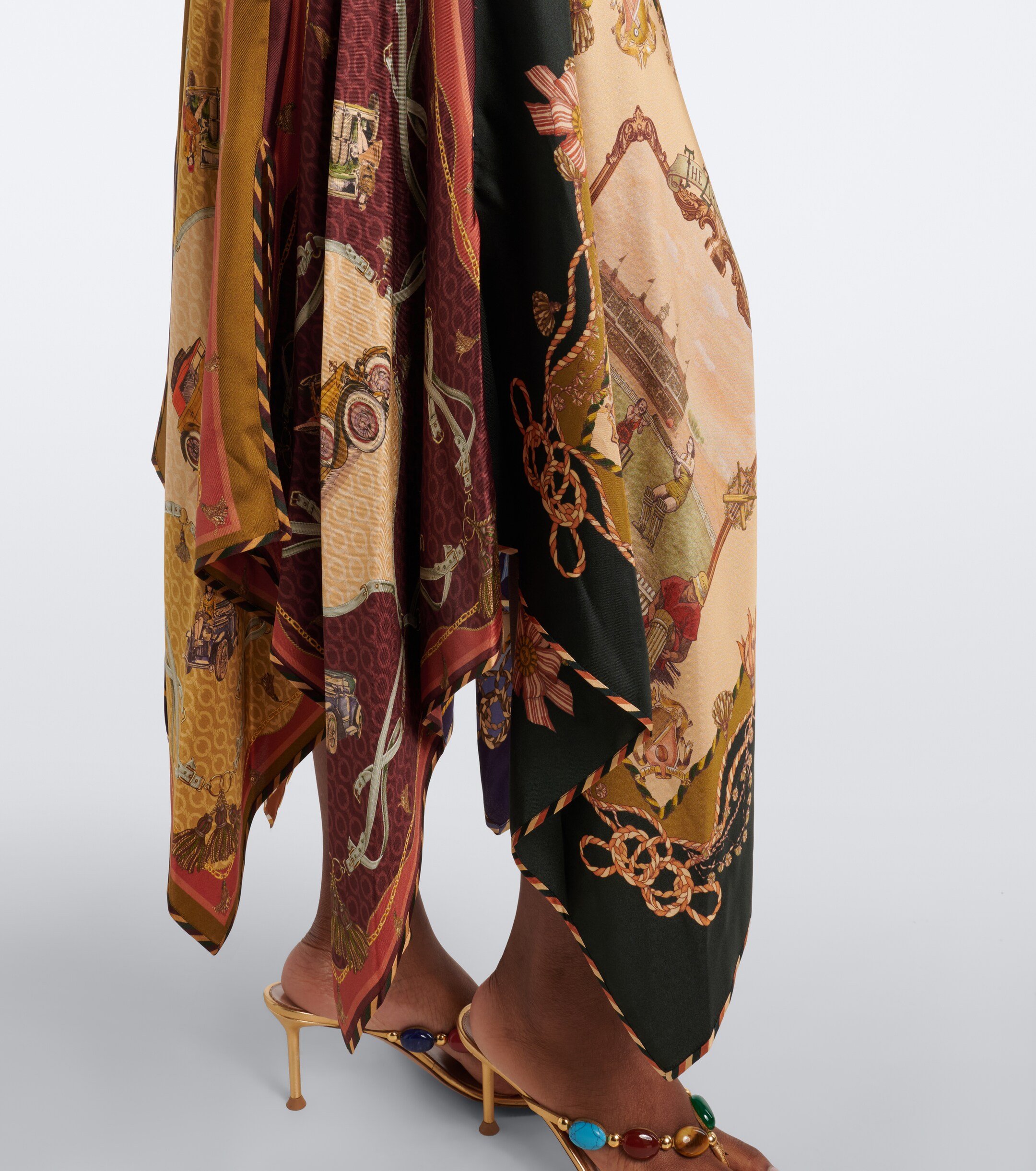 Zimmermann Zimmermann Valiant draped printed silk maxi skirt