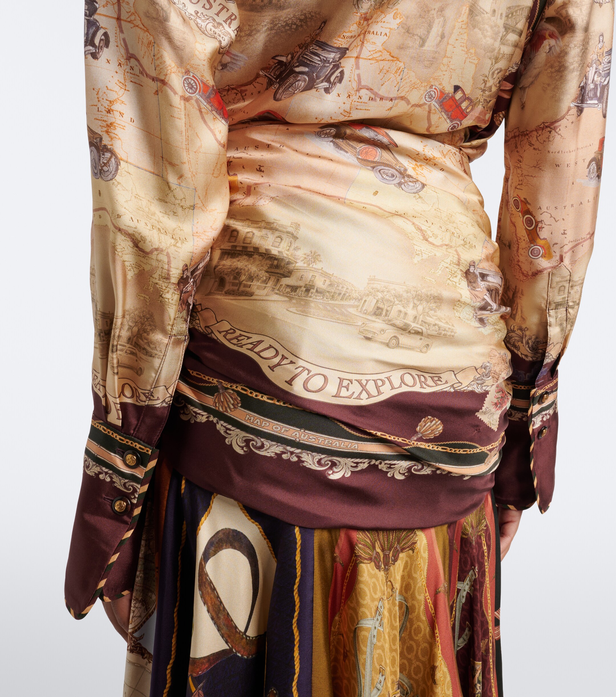 Zimmermann Zimmermann Valiant draped printed silk maxi skirt