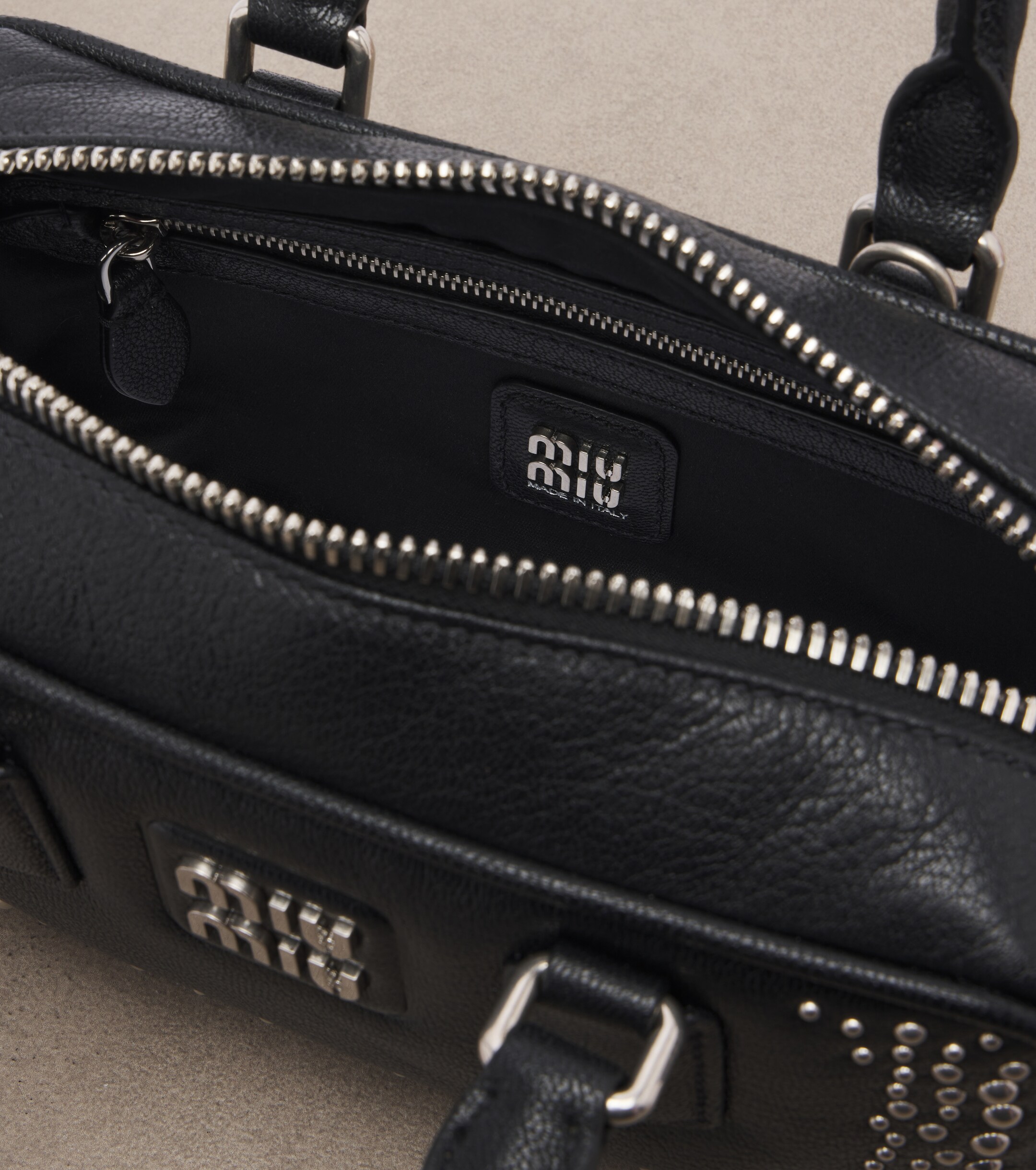 Miu Miu Miu Miu Arcadie studded leather top-handle bag