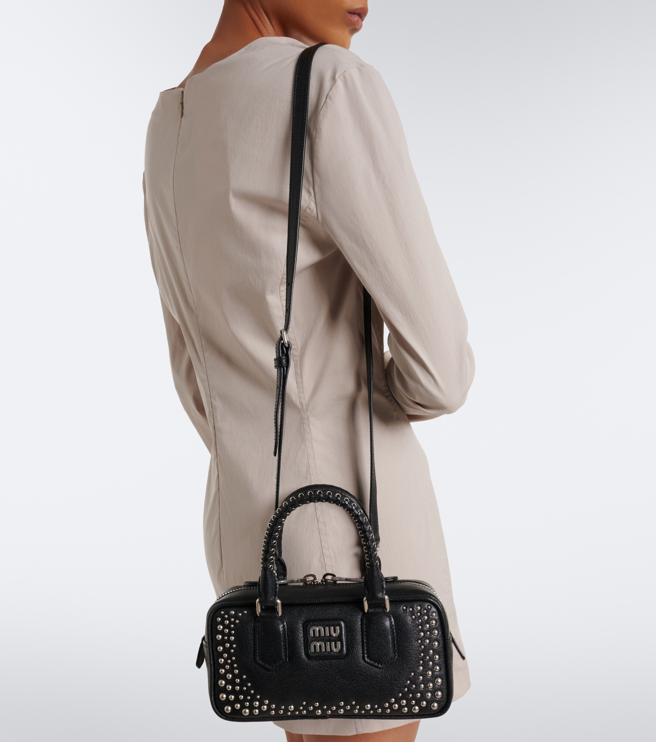 Miu Miu Miu Miu Arcadie studded leather top-handle bag