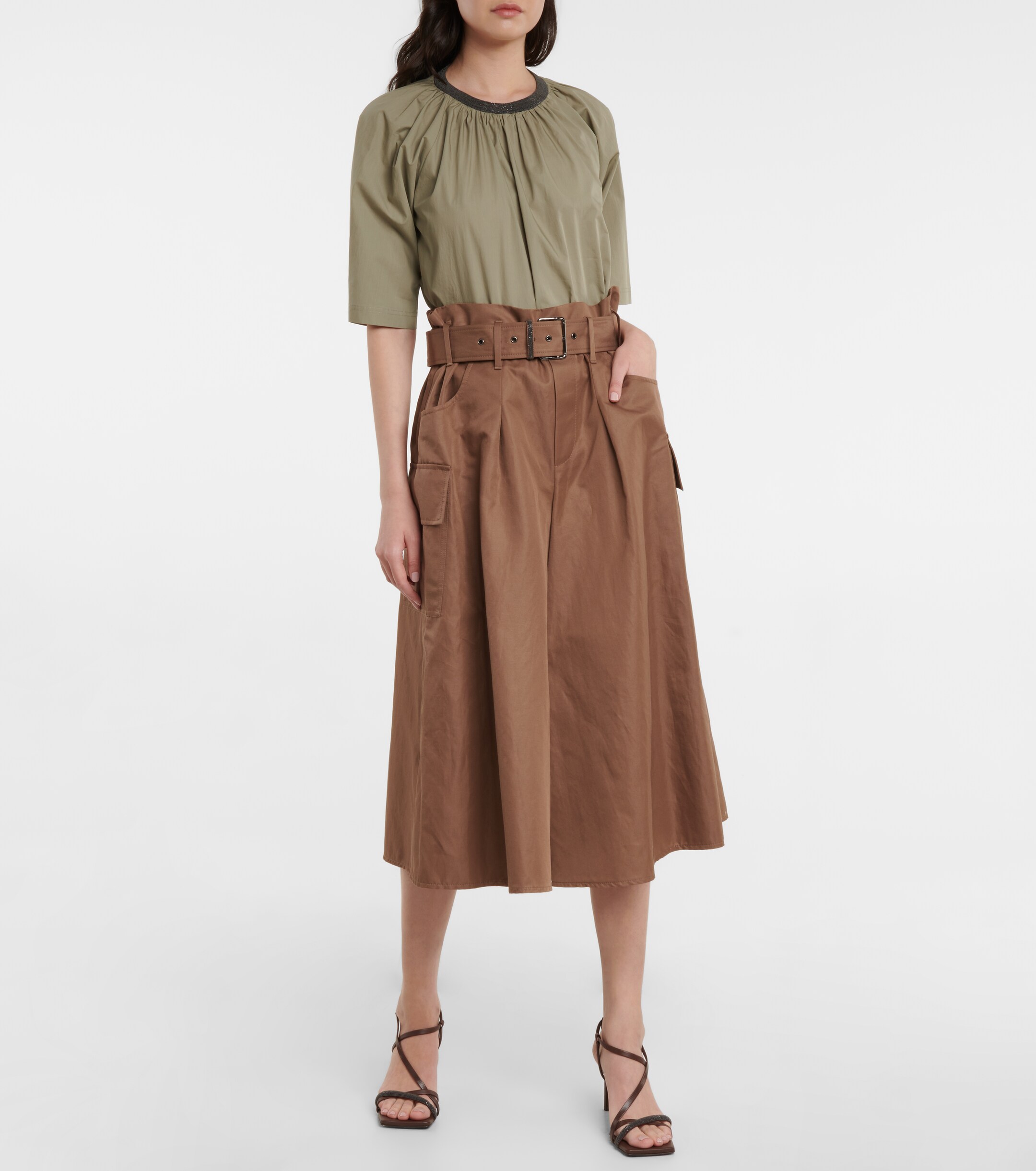 Brunello Cucinelli Cotton and ramie culottes