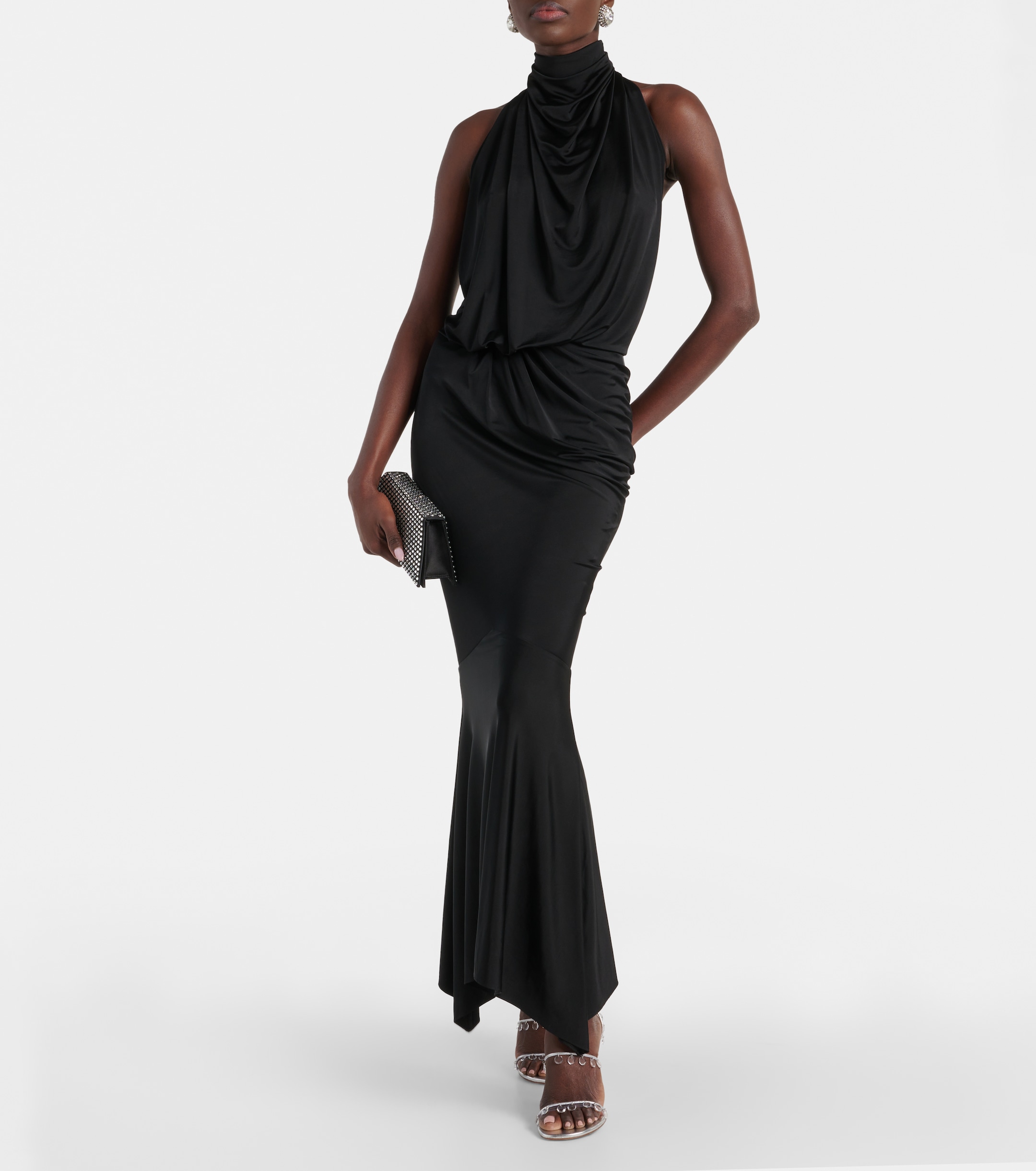 green emerald velvet dress Baltic Born Womens Everley Velvet Maxi Dress | Black main image 0