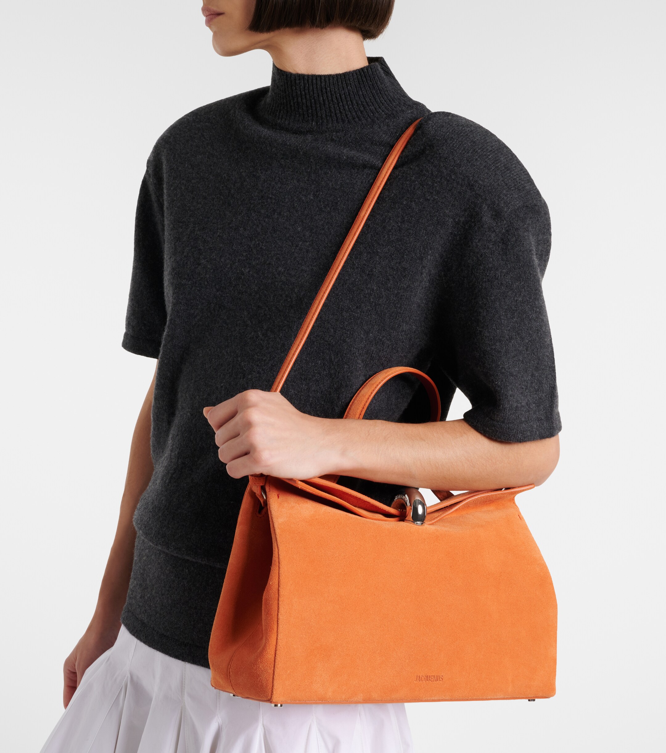 Jacquemus Valérie Medium suede top-handle bag