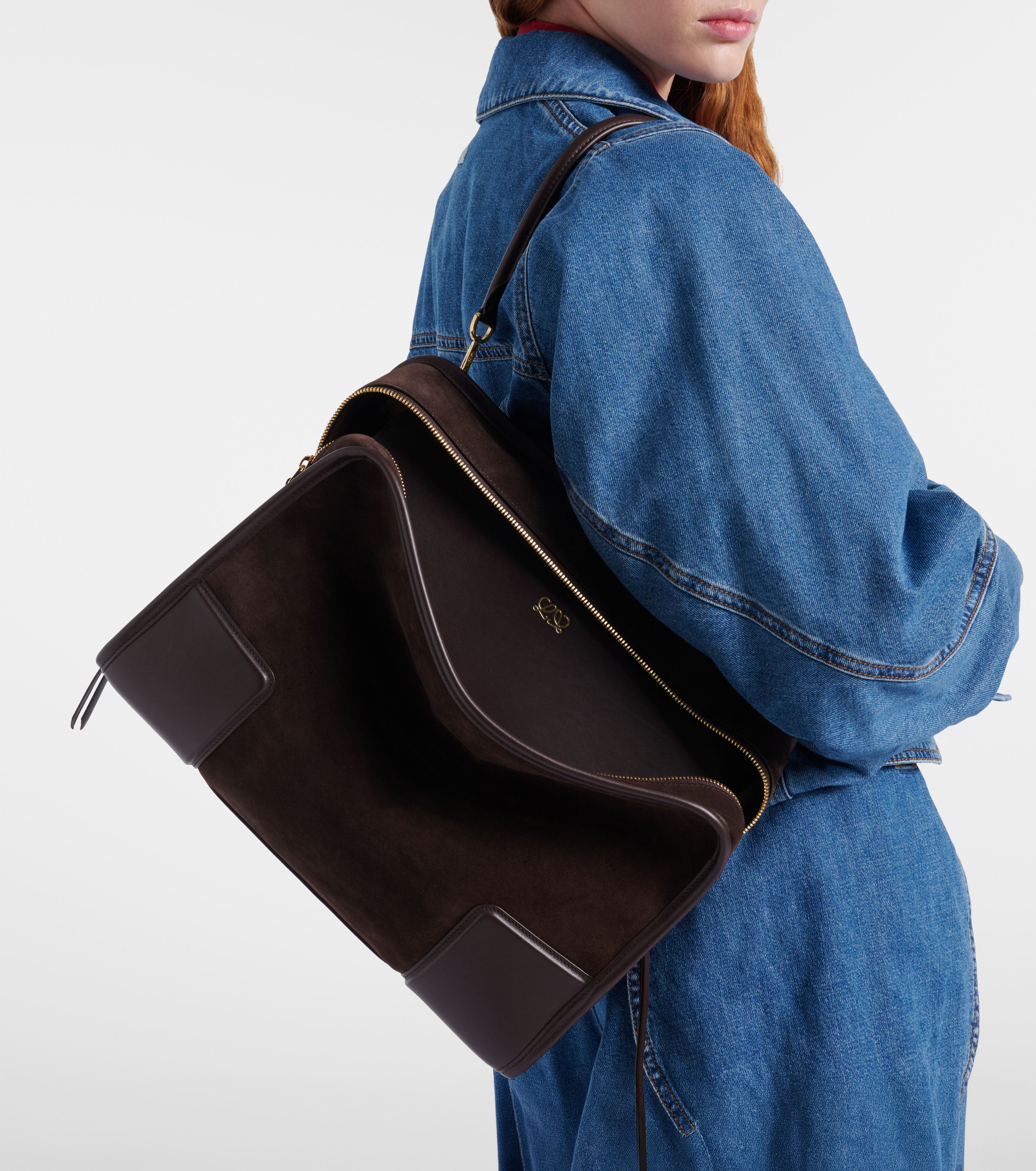 Loewe Amazona 180 Large suede tote bag