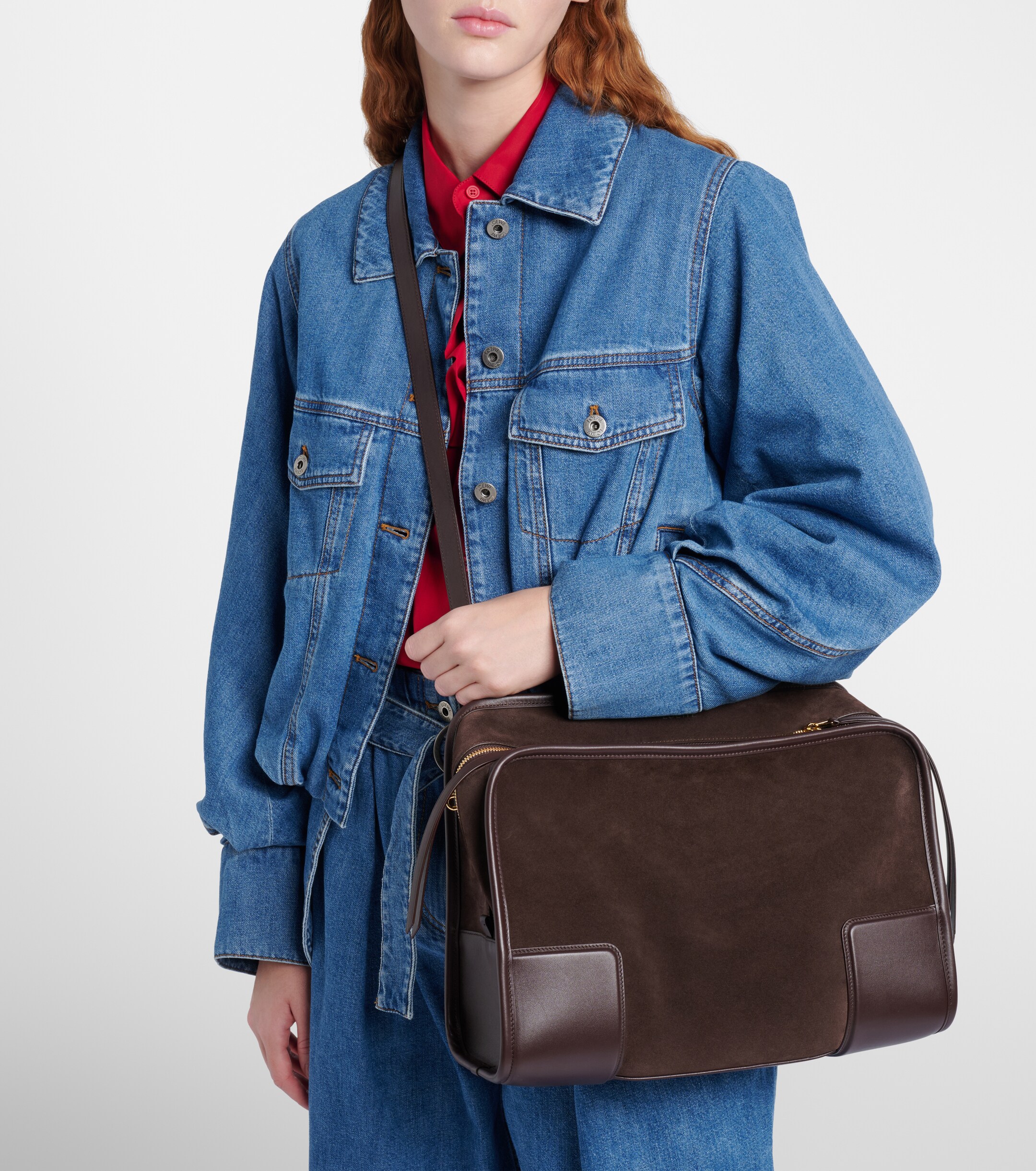 Loewe Amazona 180 Large suede tote bag
