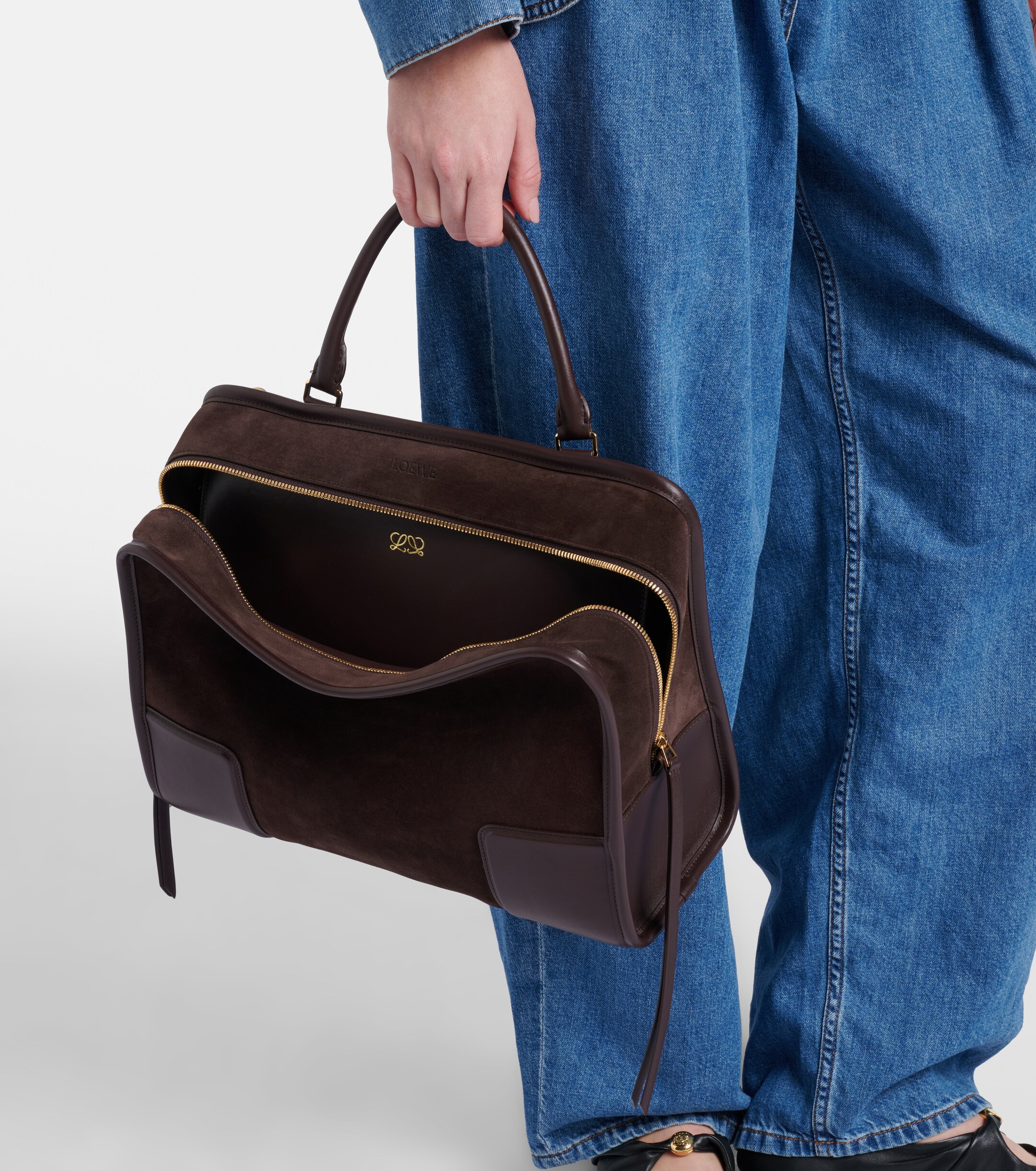 Loewe Amazona 180 Large suede tote bag